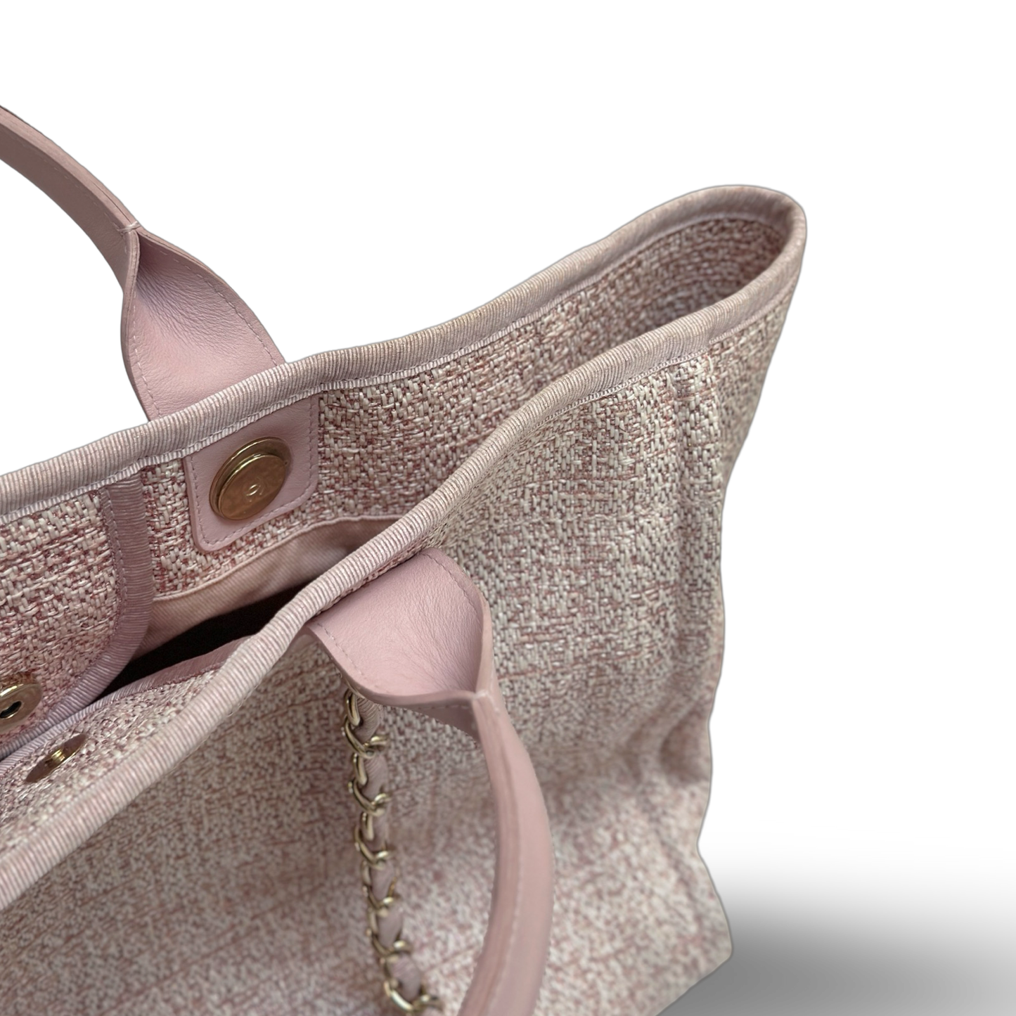 Chanel Straw Medium Deauvillie Tote Bag - SHW / Pink