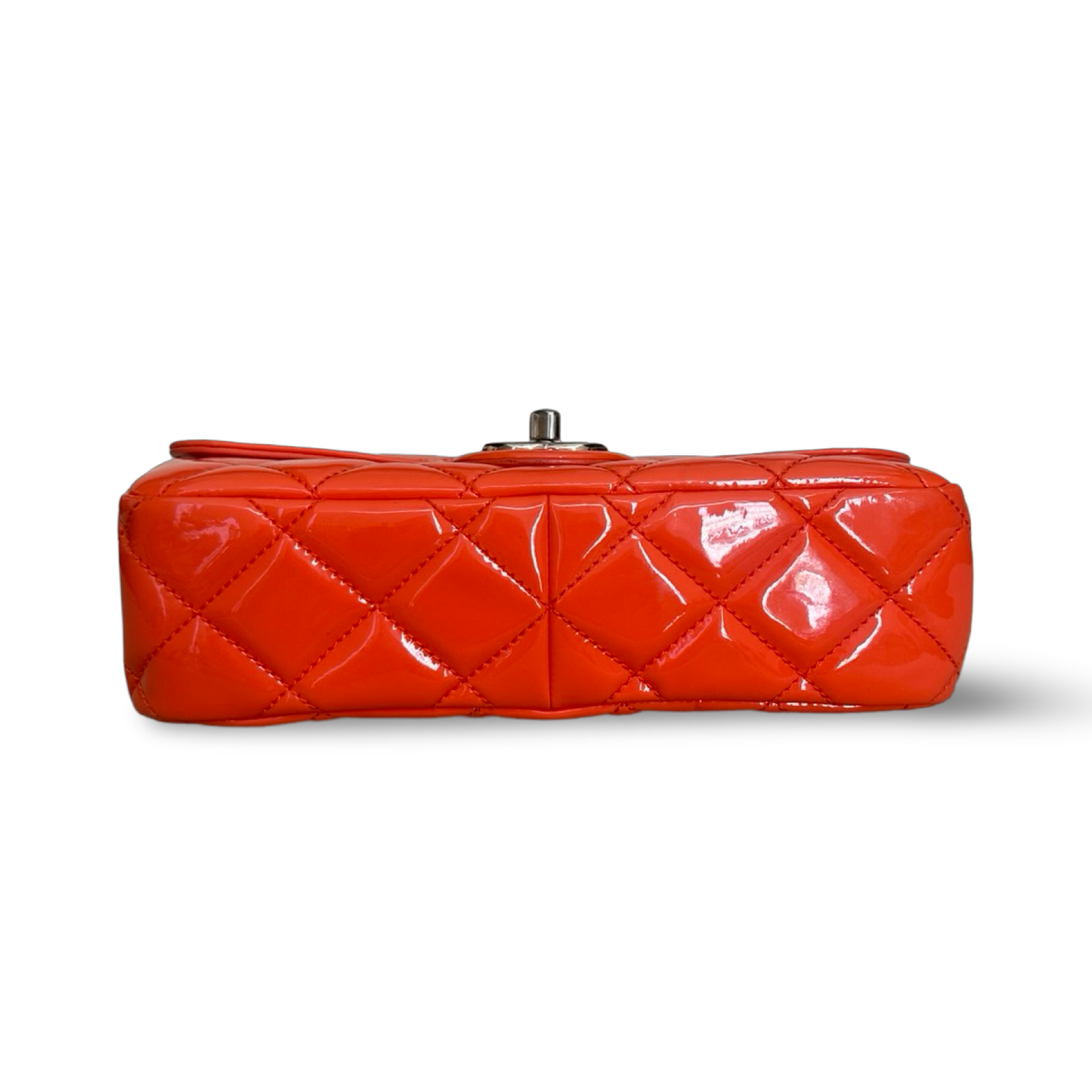Chanel Classic Patent Small Single Flap - SHW / Orange