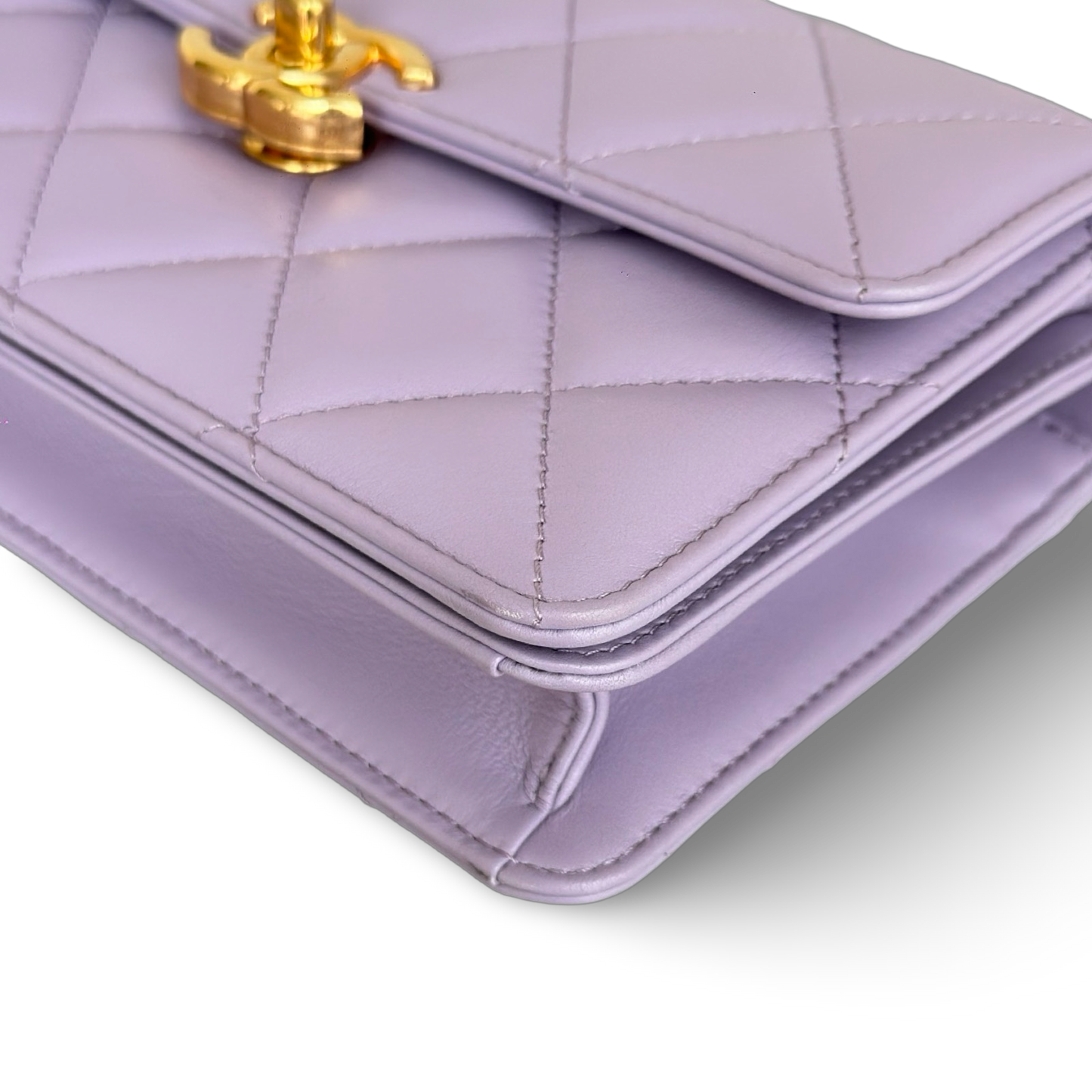 Chanel Classic Lambskin 24A Top handle Small Flap - GHW / Light Purple