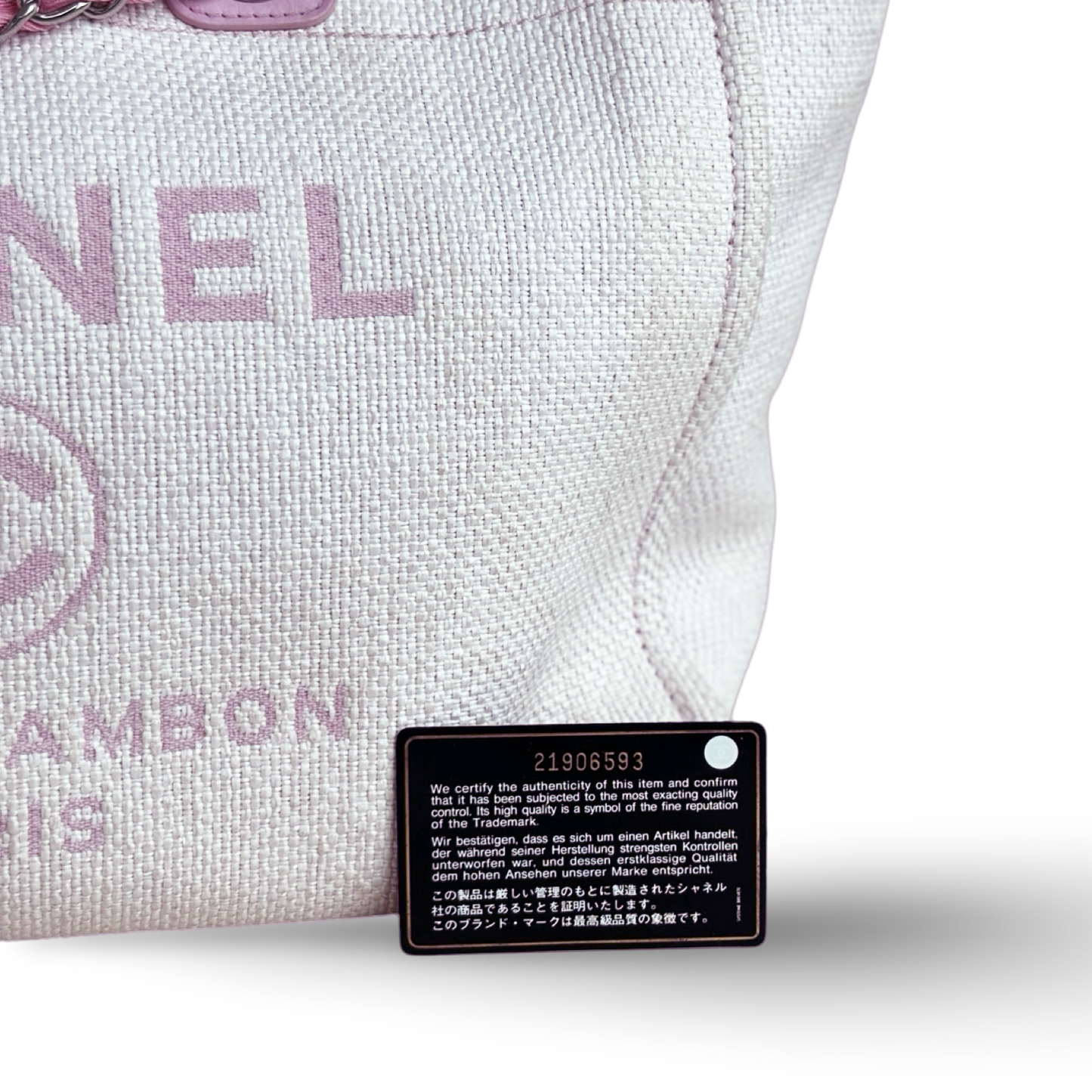 Chanel Straw Raffia Calfskin Chain Medium Deauville Tote - GHW / Pink