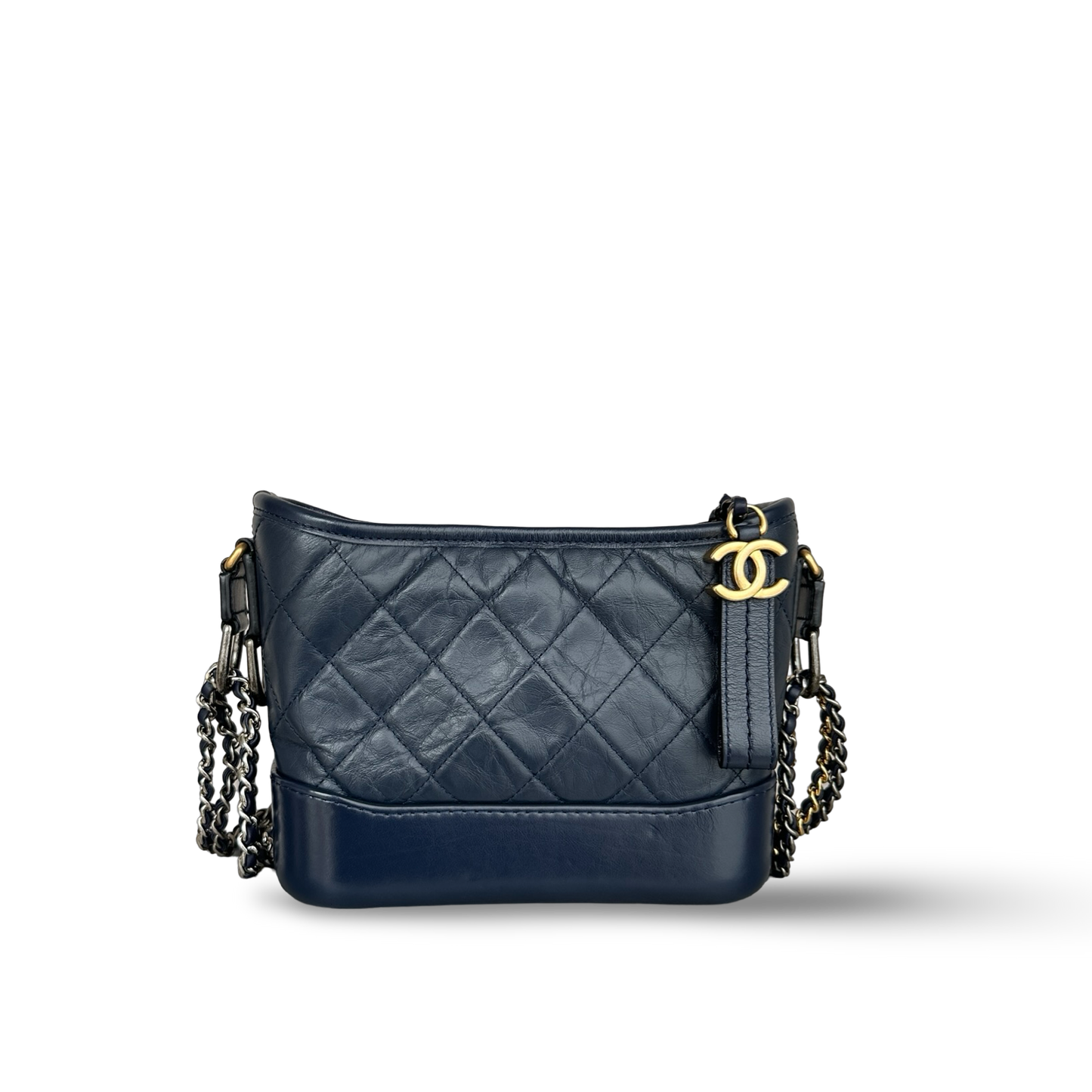 Chanel Small Gabrielle hobo 小牛皮流浪包 - 海軍藍 / 金銀扣