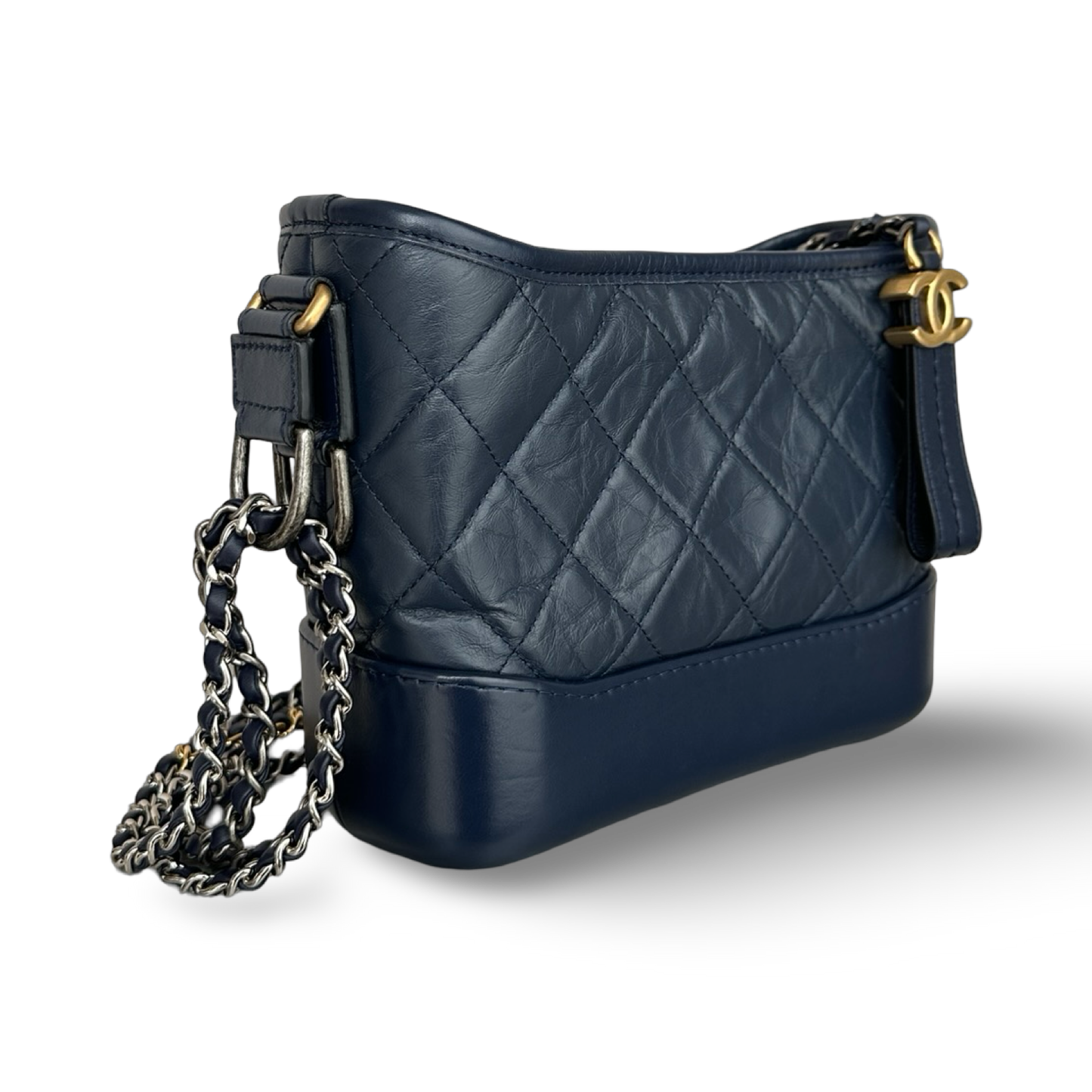 Chanel Small Gabrielle hobo 小牛皮流浪包 - 海軍藍 / 金銀扣
