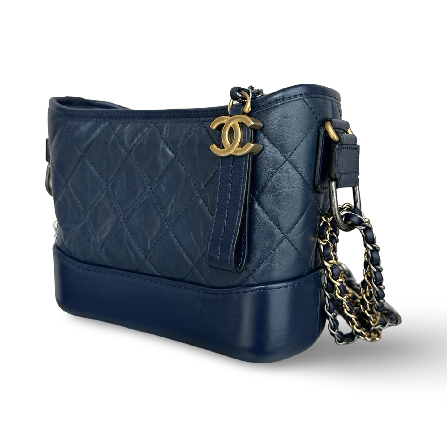 Chanel Small Gabrielle hobo 小牛皮流浪包 - 海軍藍 / 金銀扣
