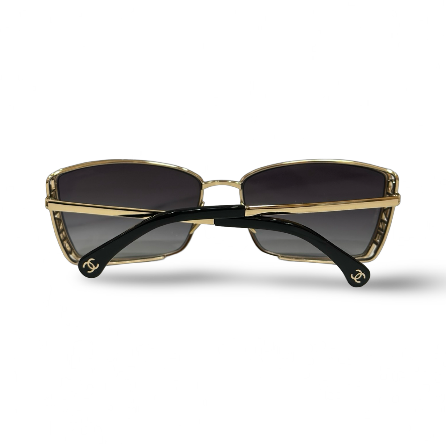 Chanel Metal Logo Square Sunglasses - Gold