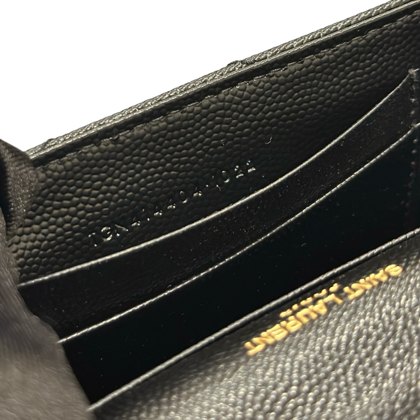 Saint Laurent Caviar Monogram Small Wallet - Black