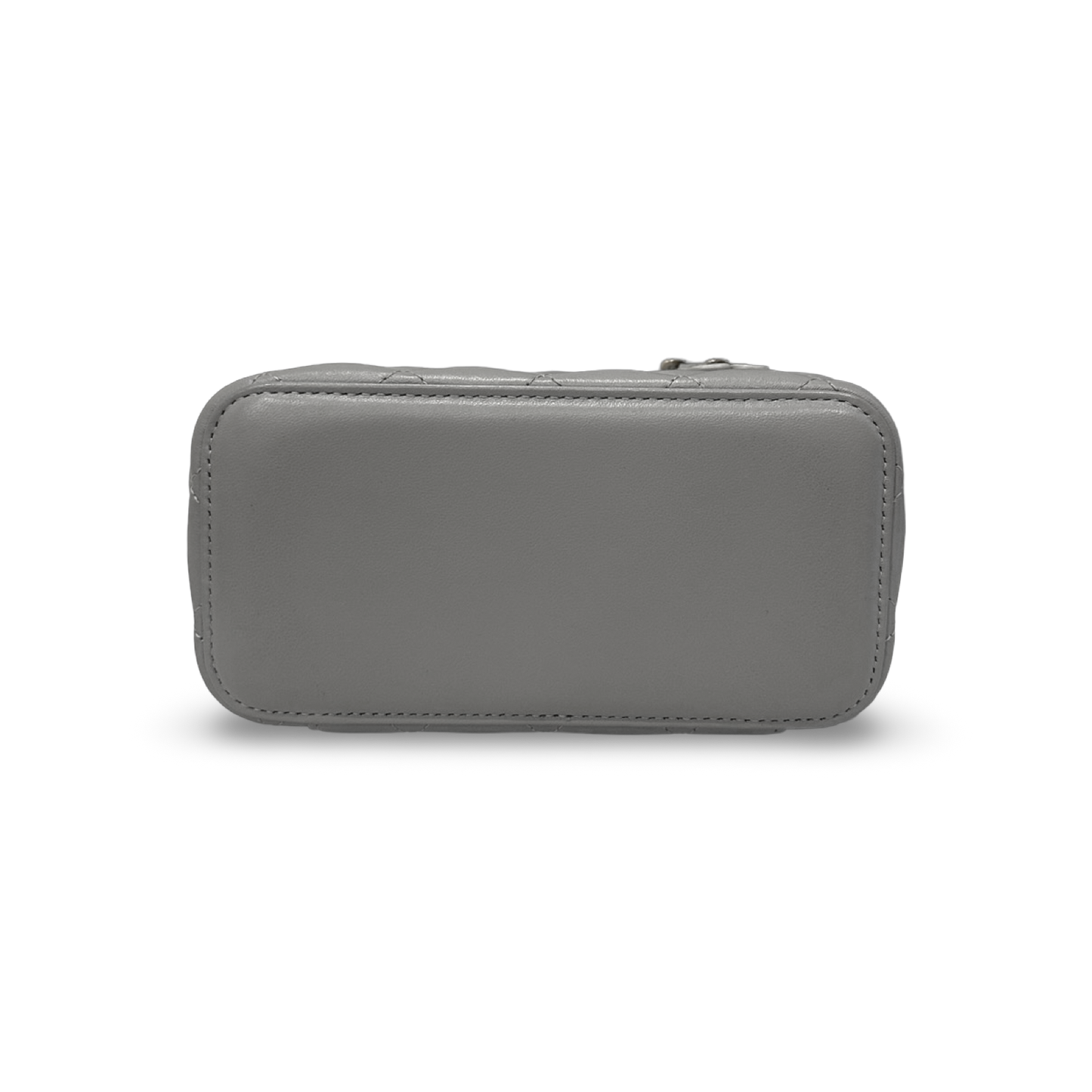 Chanel Quilted Lambskin Small Vanity Case With Gold Ball - GHW / Light Gray