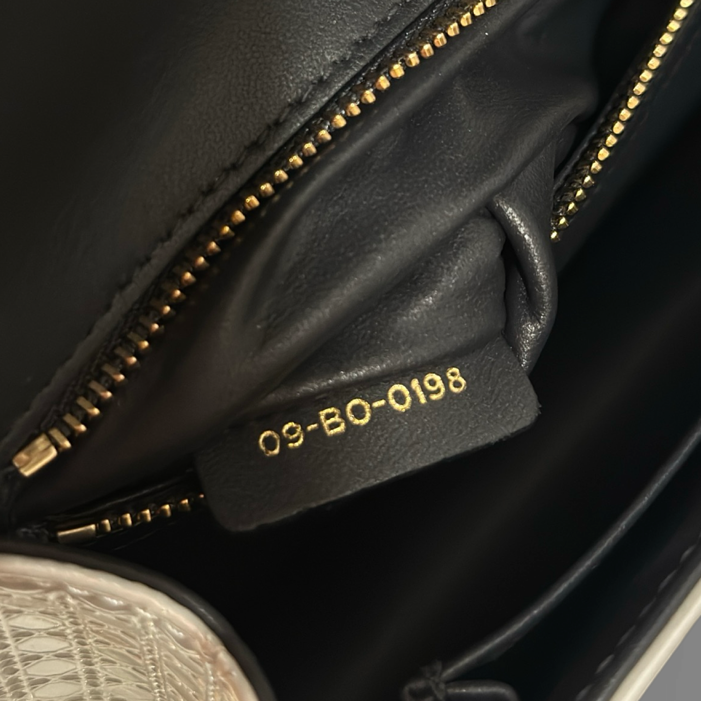 Dior Metallic Micro-Cannage Small Diorama Flap Bag - GHW / White