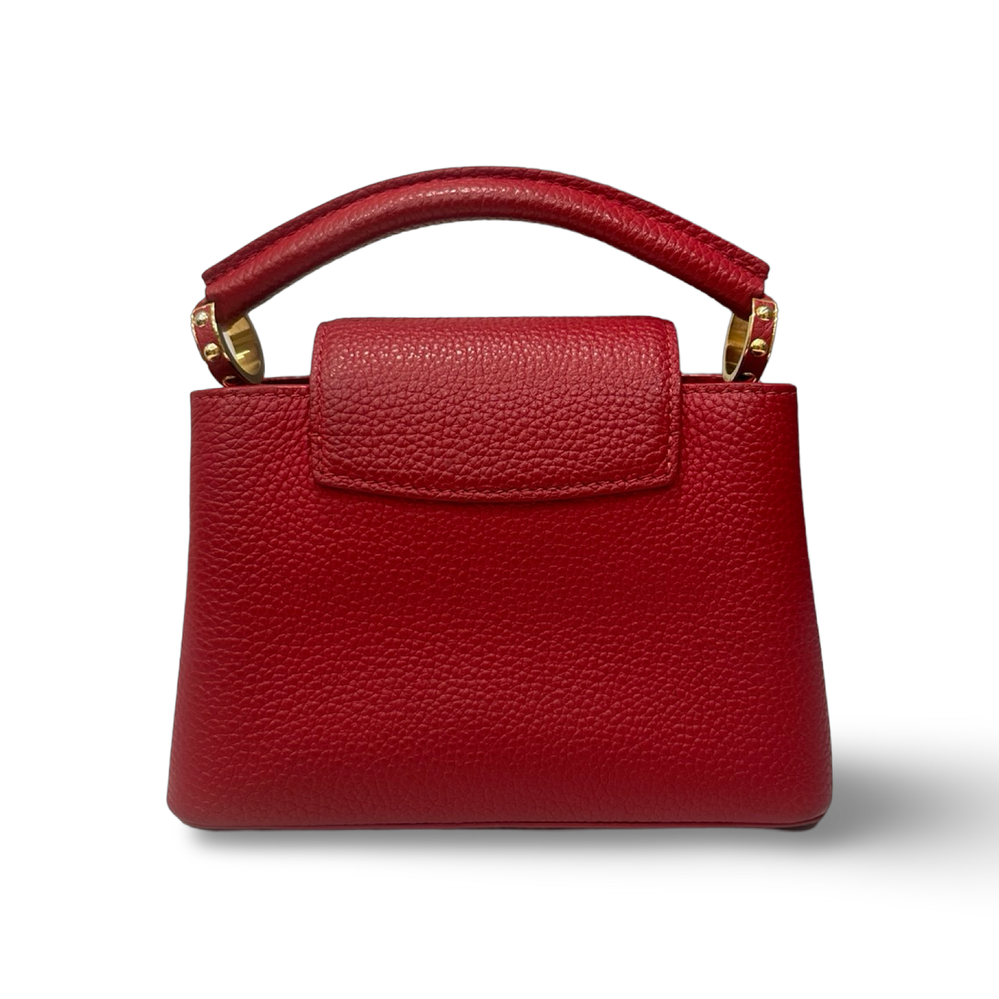 Louis Vuitton Mini Capucines BB 牛皮皮革手挽肩背兩用袋 – 紅色 / 金釦