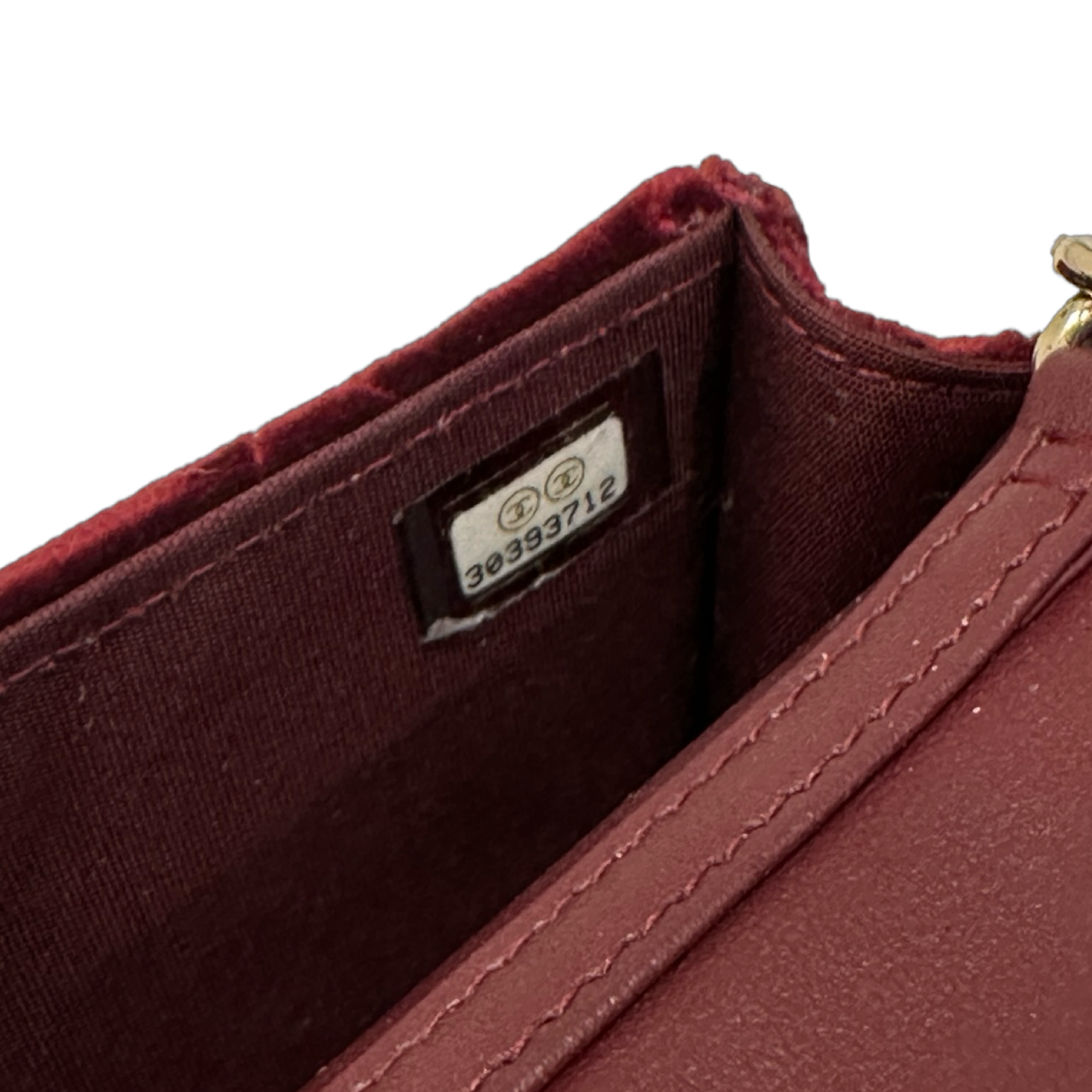 Chanel Quilted Velvet Pearl Crush Flap Bag - GHW / Burgundy