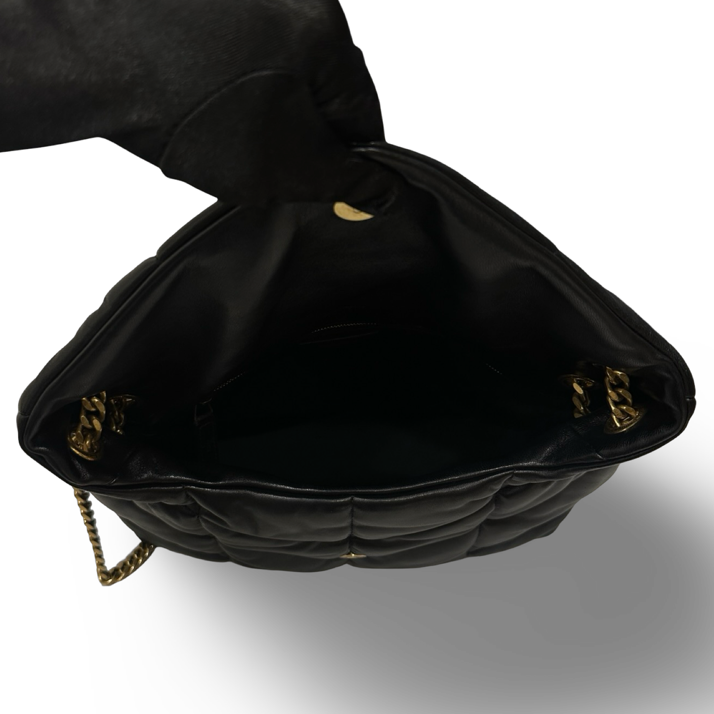 Saint Laurent Quilted Medium Puffer Shoulder Bag - GHW / Black