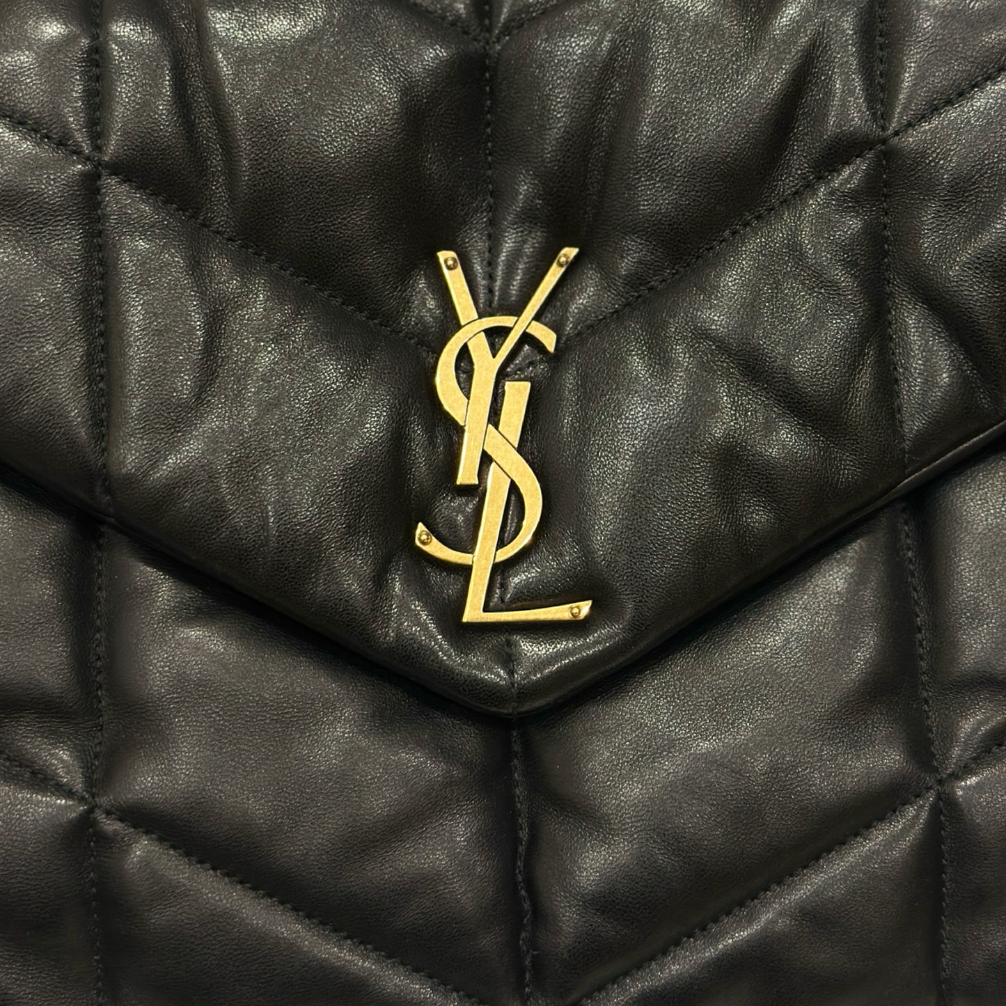 Saint Laurent Quilted Medium Puffer Shoulder Bag - GHW / Black