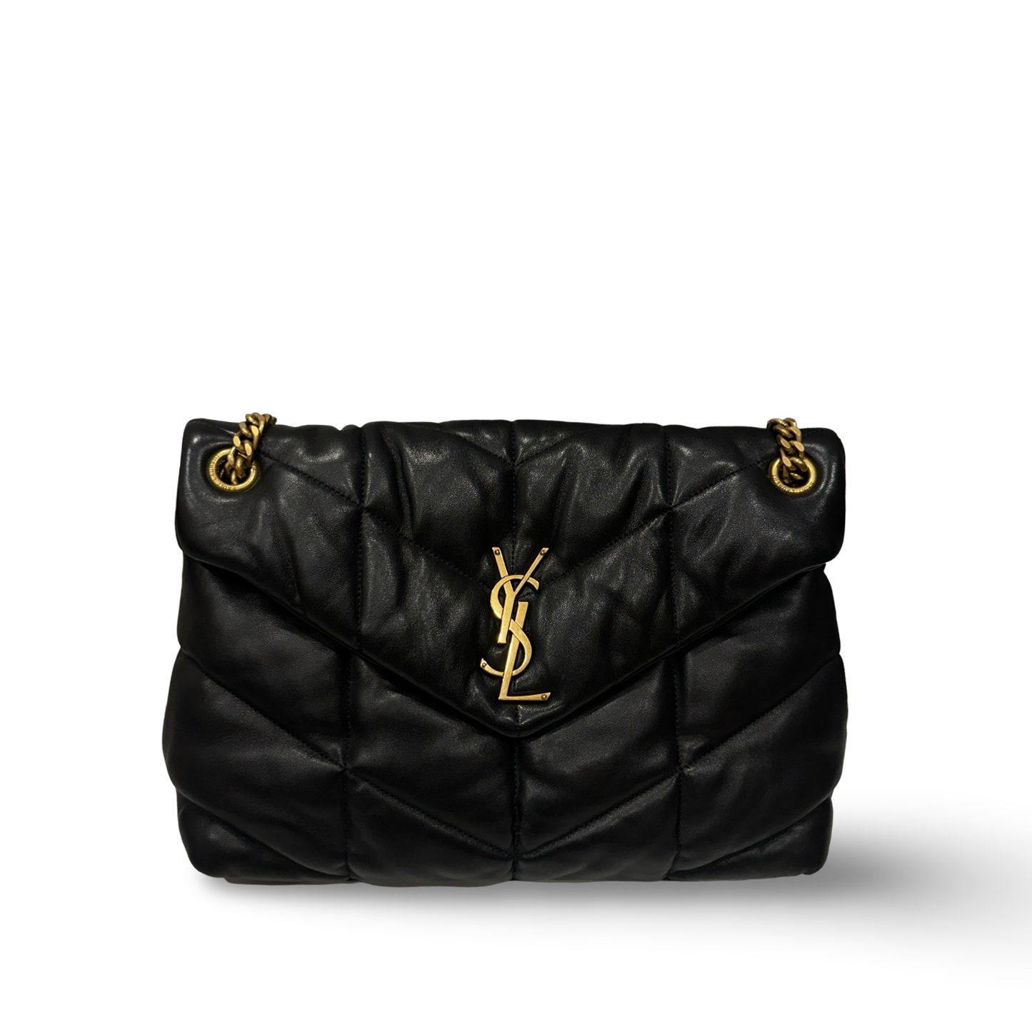 Saint Laurent Quilted Medium Puffer Shoulder Bag - GHW / Black