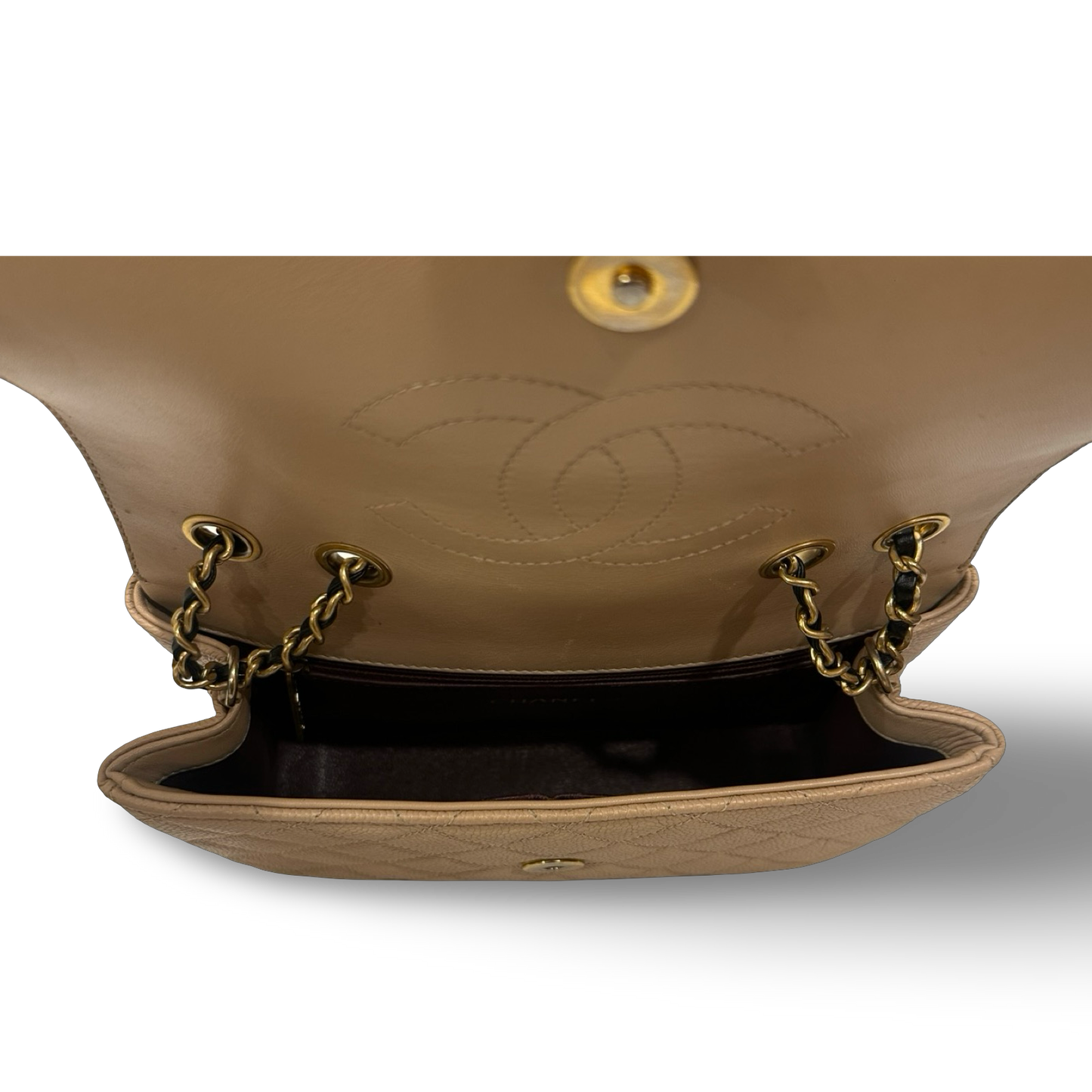 Chanel Quilted Caviar WOC - Bag / Beige Black