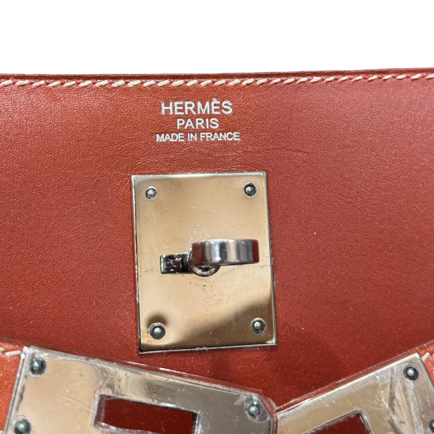 Hermes Vintage Box 32 Kelly Bag - SHW / Red