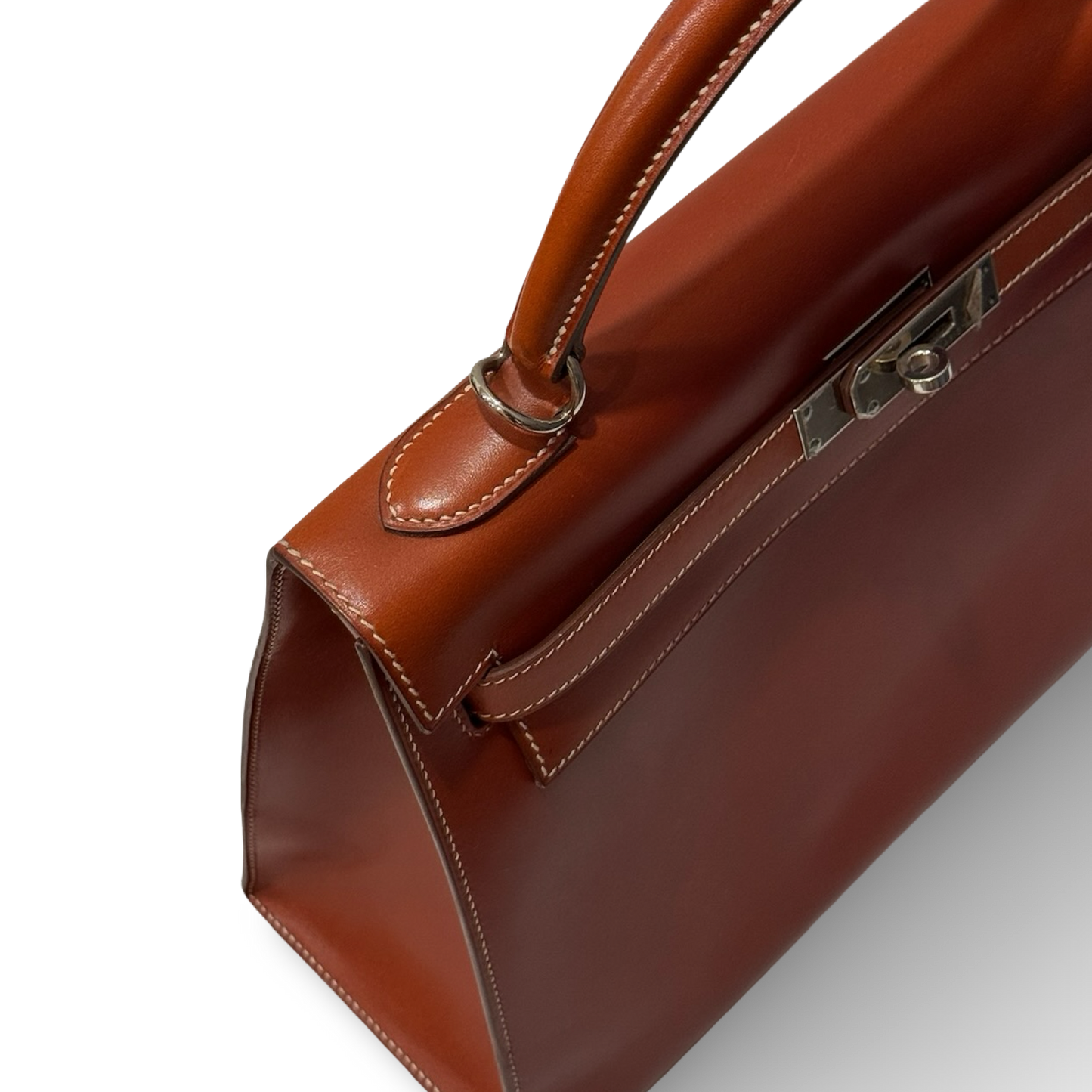 Hermes Vintage Box 32 Kelly Bag - SHW / Red
