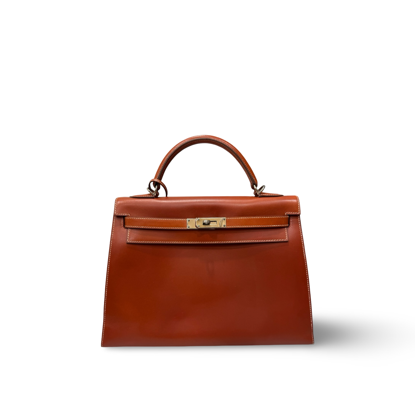Hermes Vintage Box 32 Kelly Bag - SHW / Red