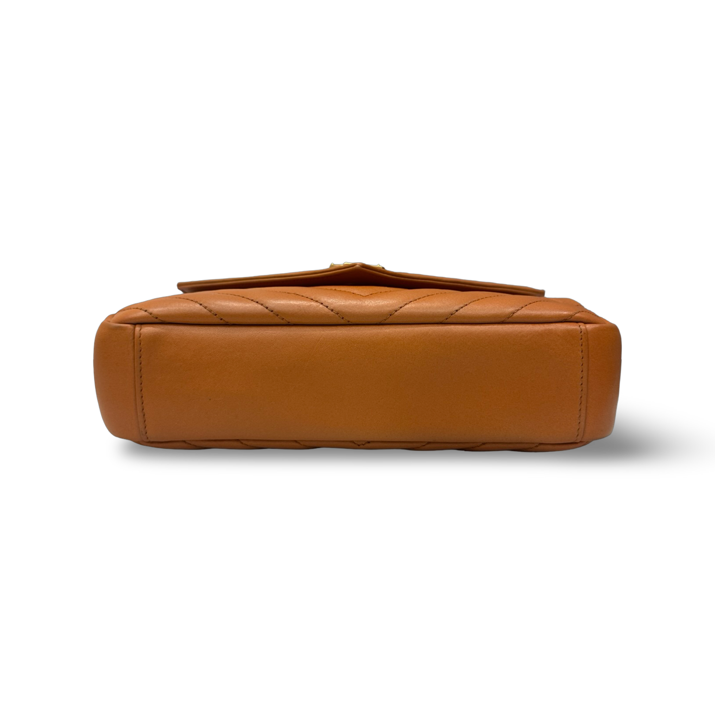 Saint Laurent Calfskin Matelasse Monogram Medium College Bag - GHW / Caramel