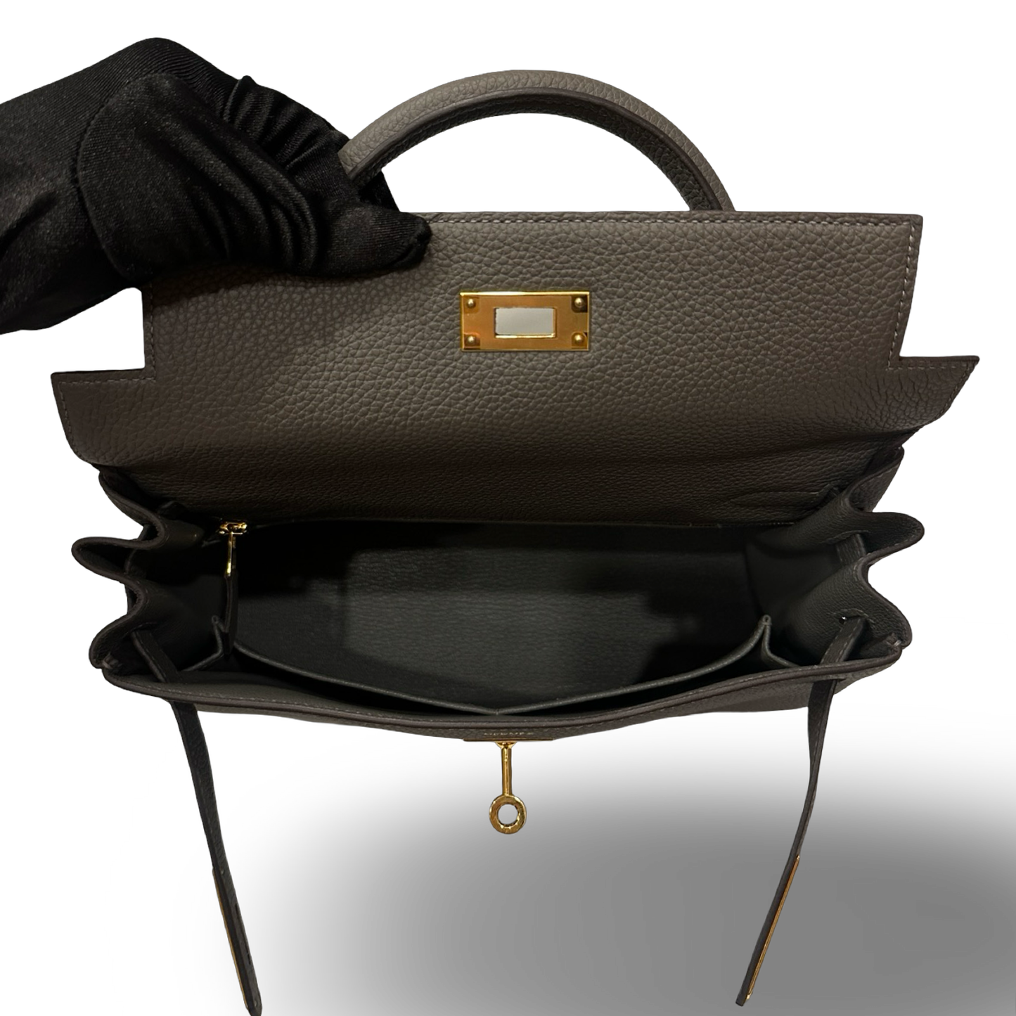 Hermes Togo Kelly 28 - GHW / Grey