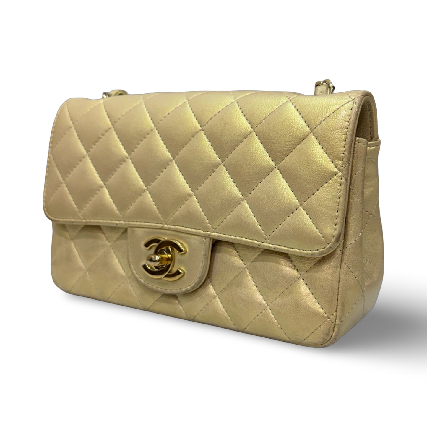 Chanel Quilted Lambskin Mini Rectangular Flap Bag - GHW / Champgine