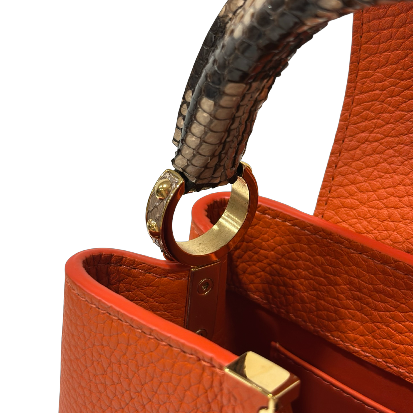 Louis Vuitton Python Skin Mini Capucines - GHW / Orange