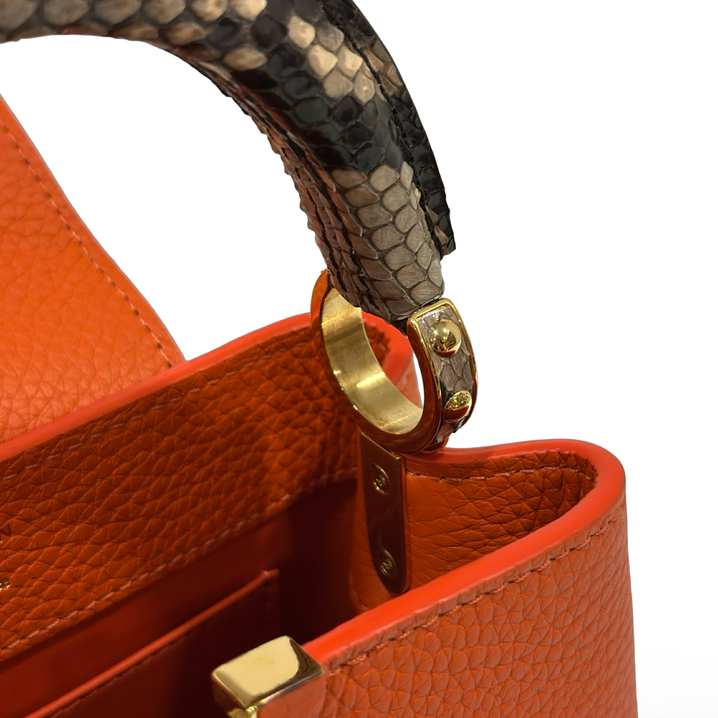 Louis Vuitton Python Skin Mini Capucines - GHW / Orange