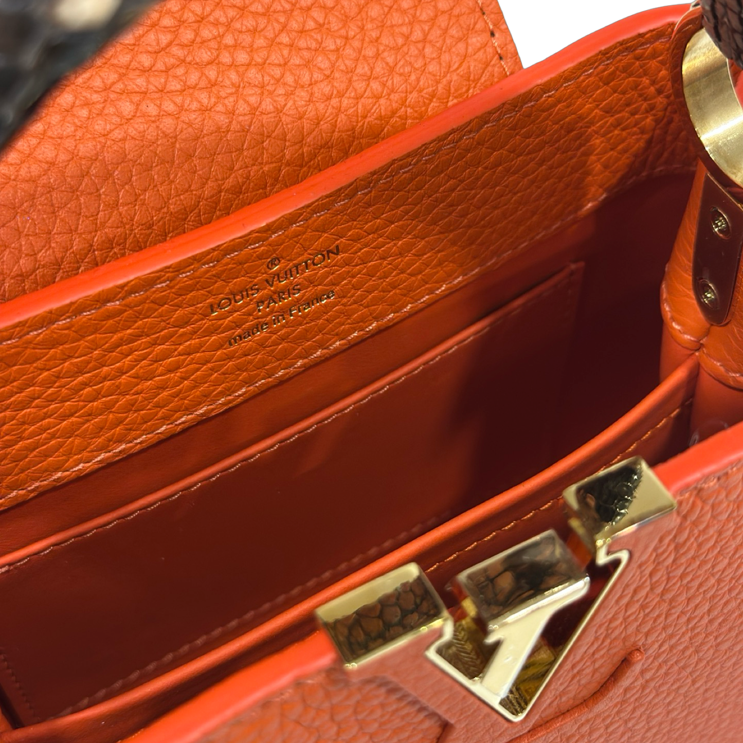 Louis Vuitton Python Skin Mini Capucines - GHW / Orange