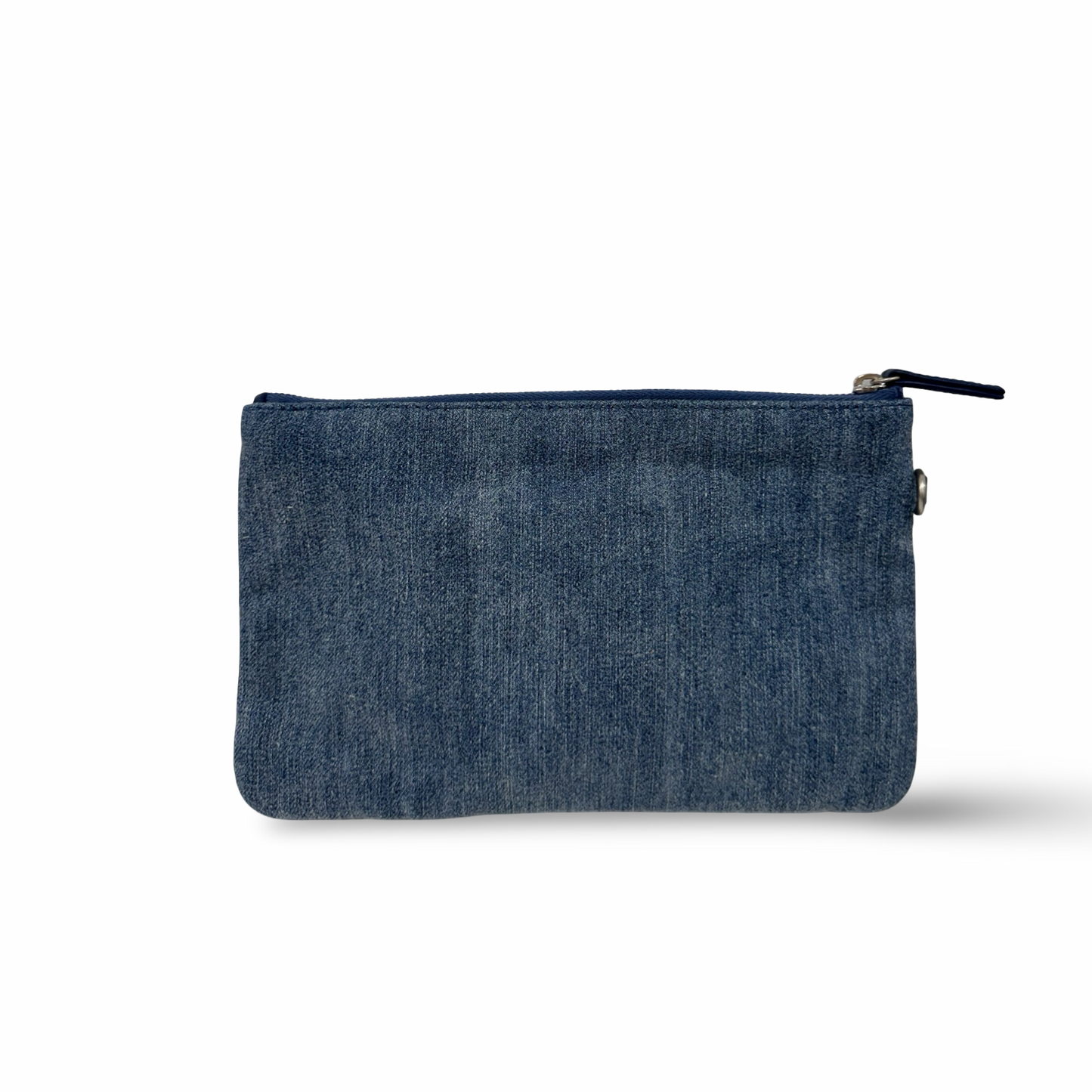 Chanel Quilted Washed Denim Small Silver Tone Metal 22Bag - SHW / Blue