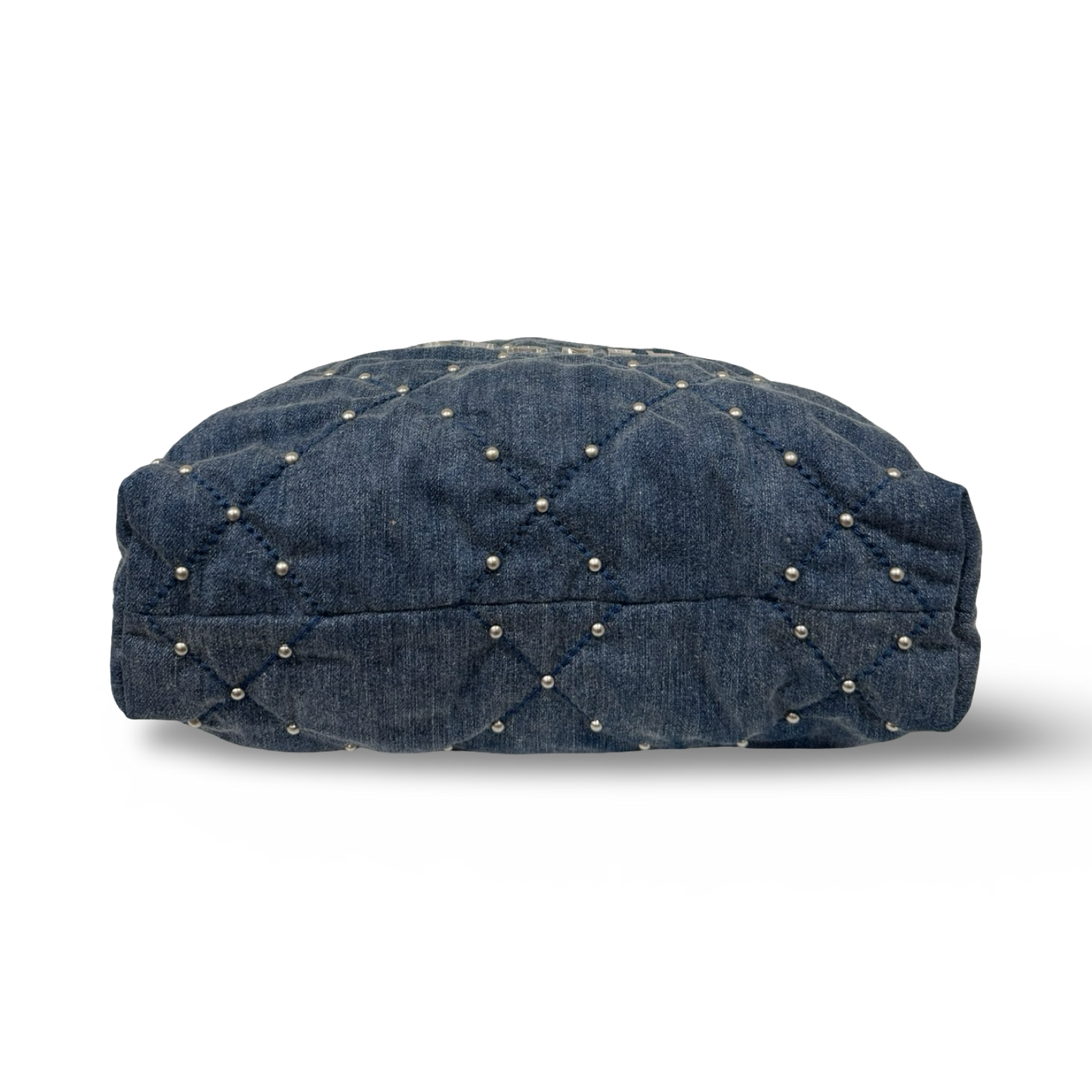 Chanel Quilted Washed Denim Small Silver Tone Metal 22Bag - SHW / Blue