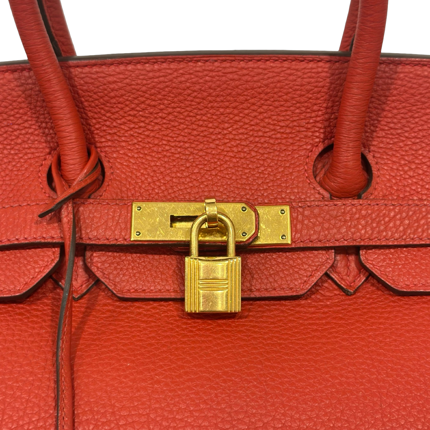 Herme Togo 35 Birkin Bag - GHW / Red