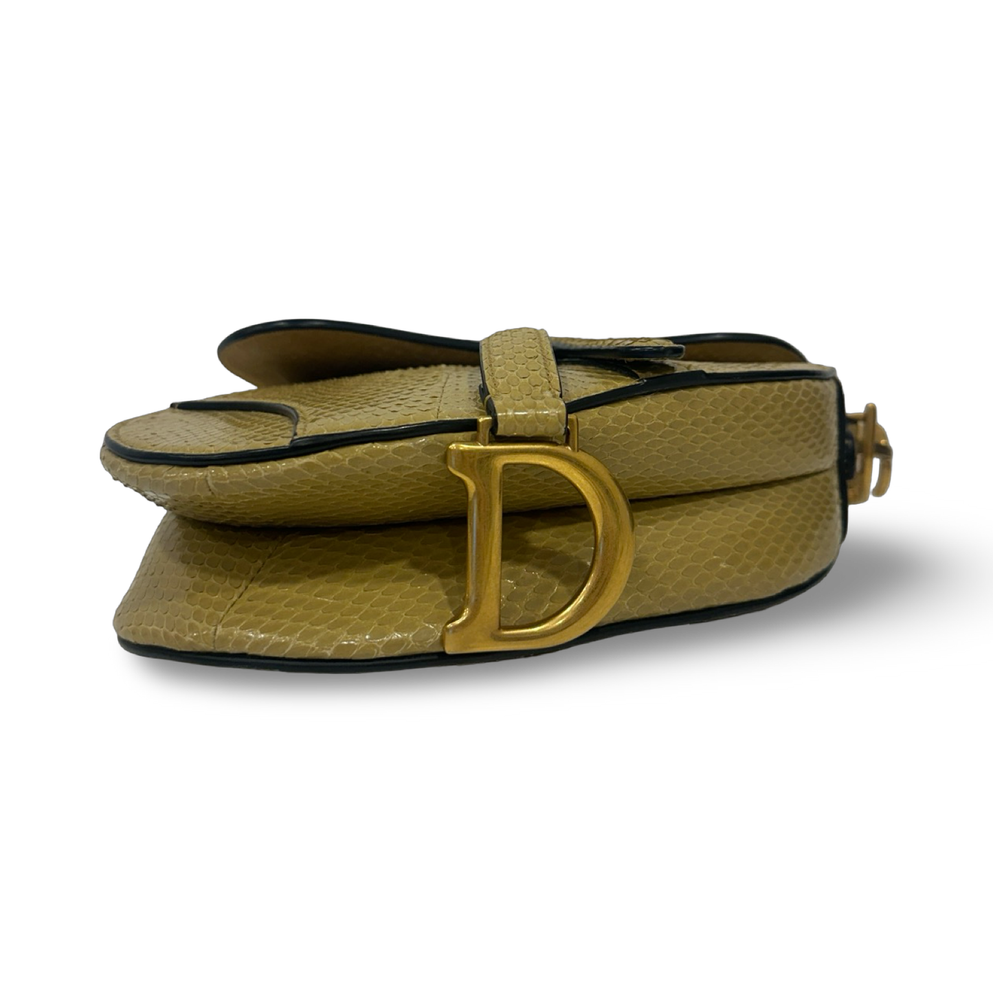 Dior Python Mini Saddle Handbag - GHW / Yellow
