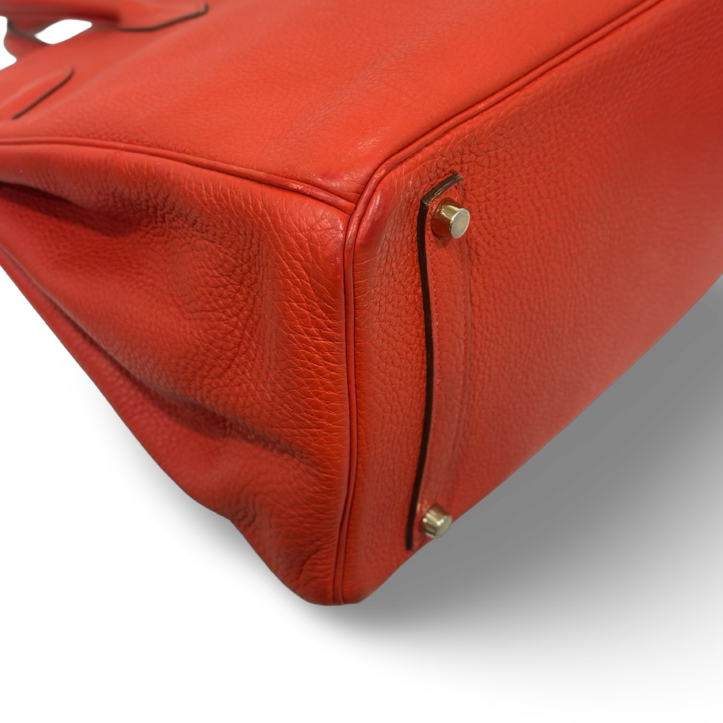 Herme Togo 35 Birkin Bag - GHW / Red