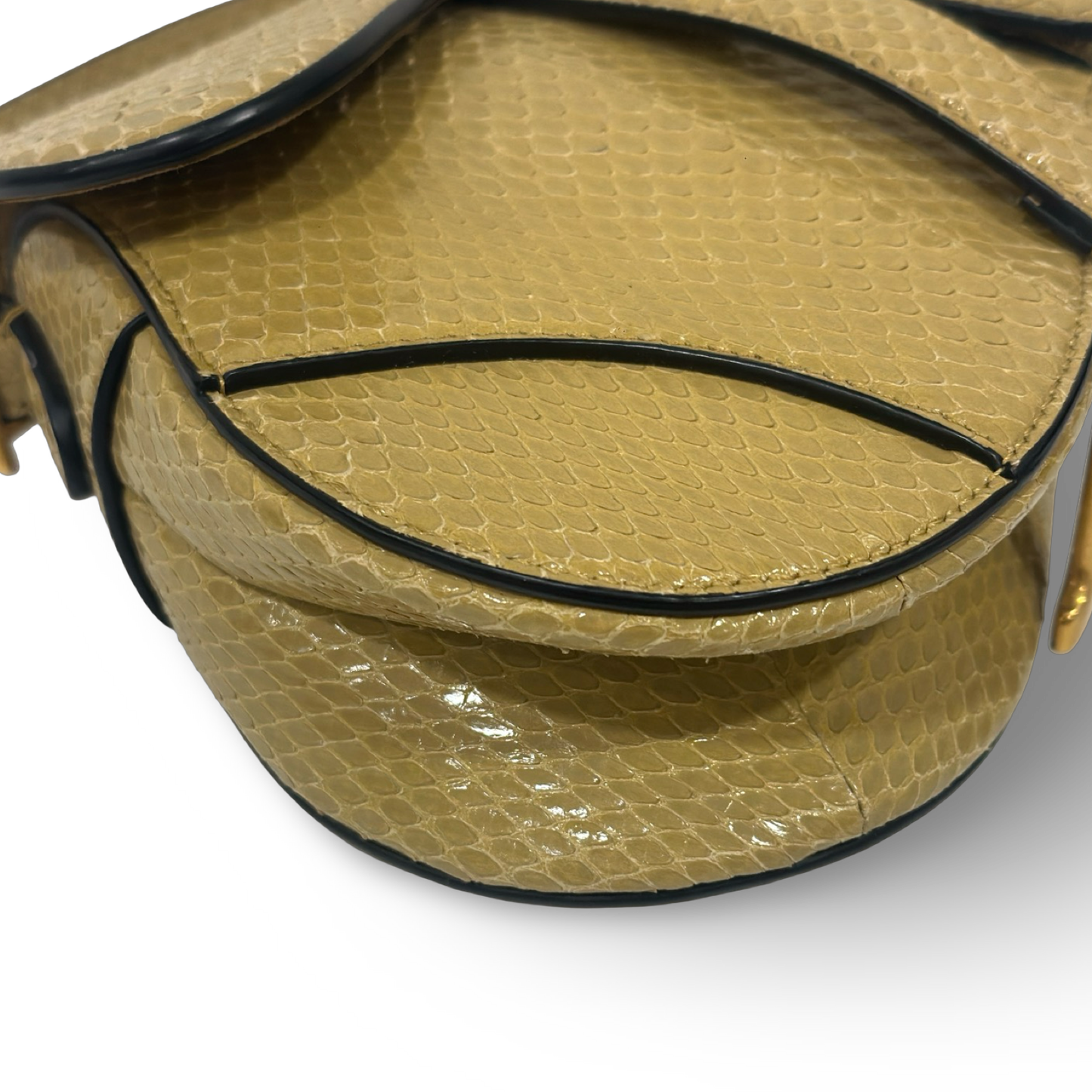 Dior Python Mini Saddle Handbag - GHW / Yellow