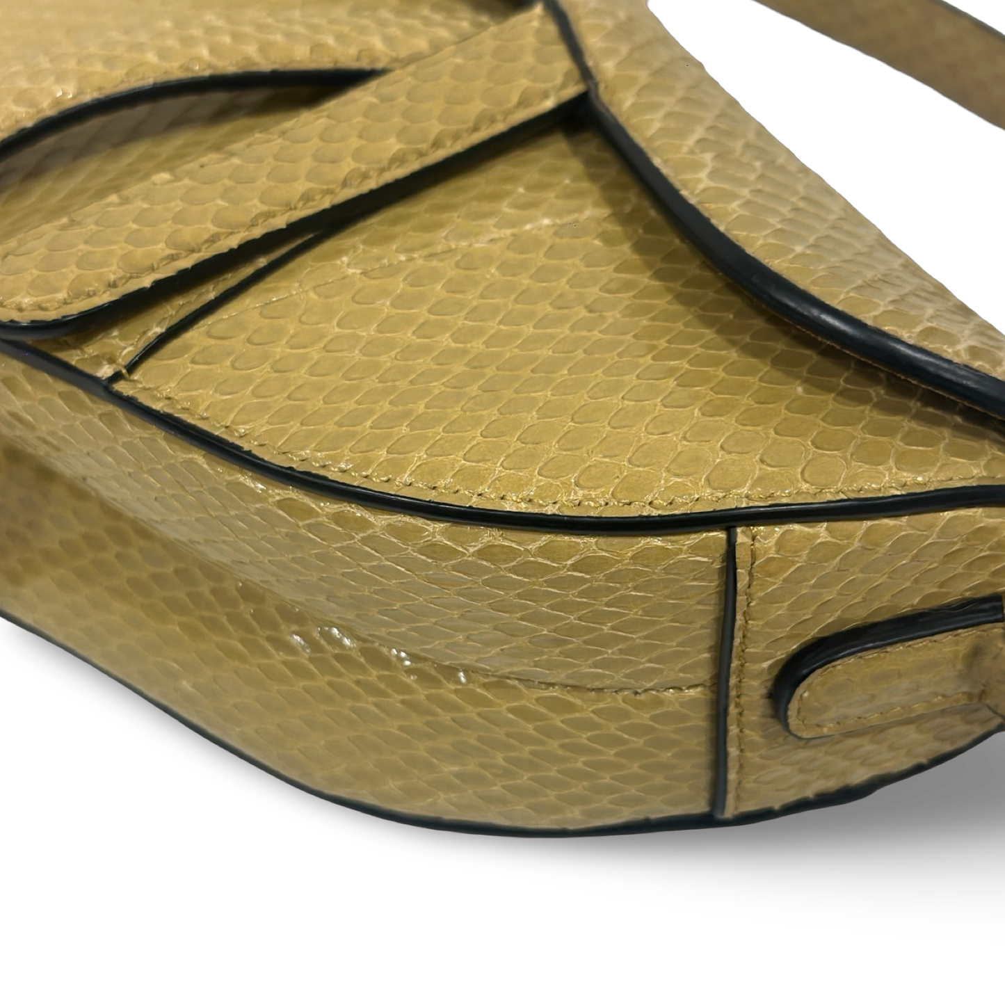 Dior Python Mini Saddle Handbag - GHW / Yellow