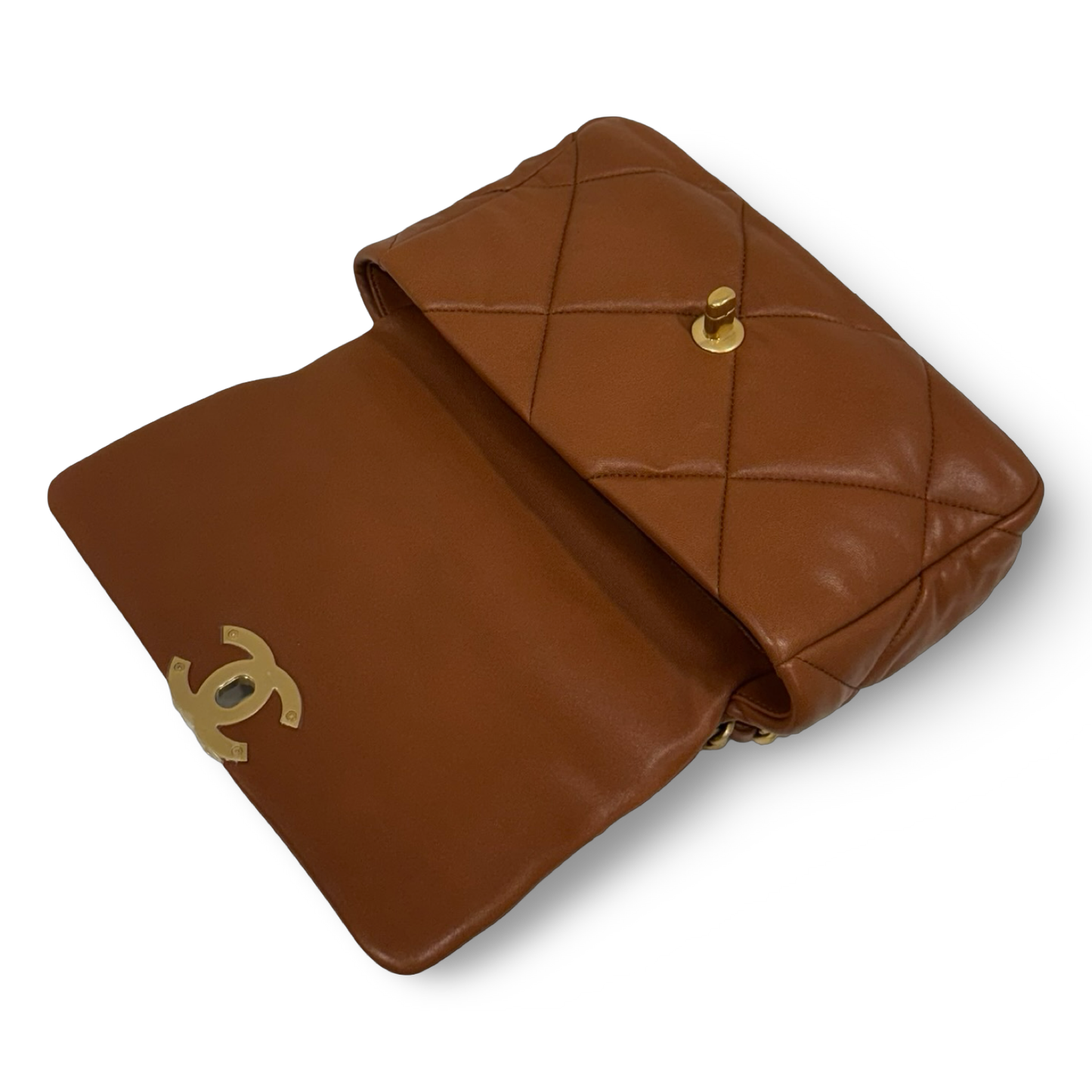 Chanel Quilted Calfskin Medium 19 Bag - GHW / Caramel