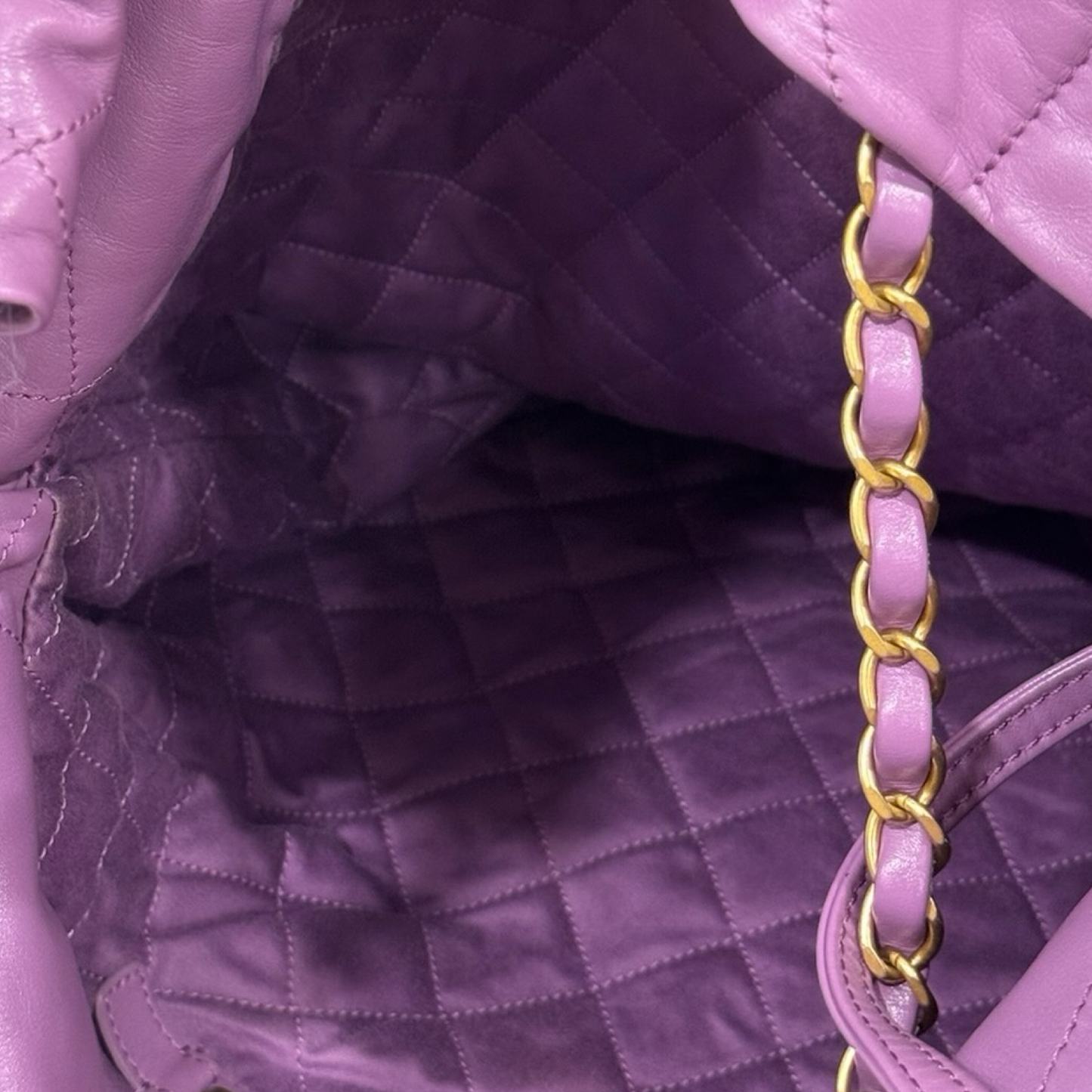 Chanel Quilted Lambskin Large 22 Bag - GHW / Purple