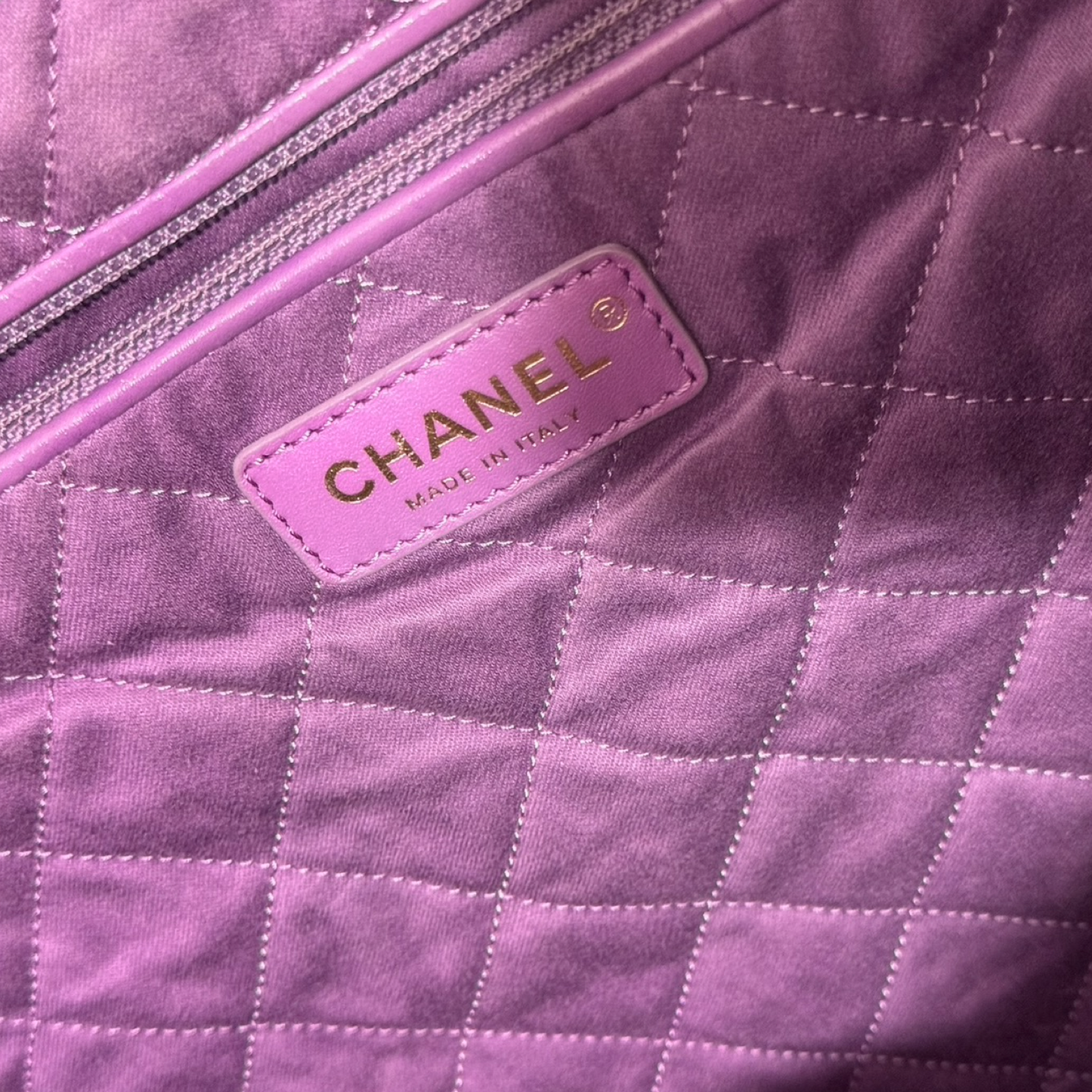 Chanel Quilted Lambskin Large 22 Bag - GHW / Purple