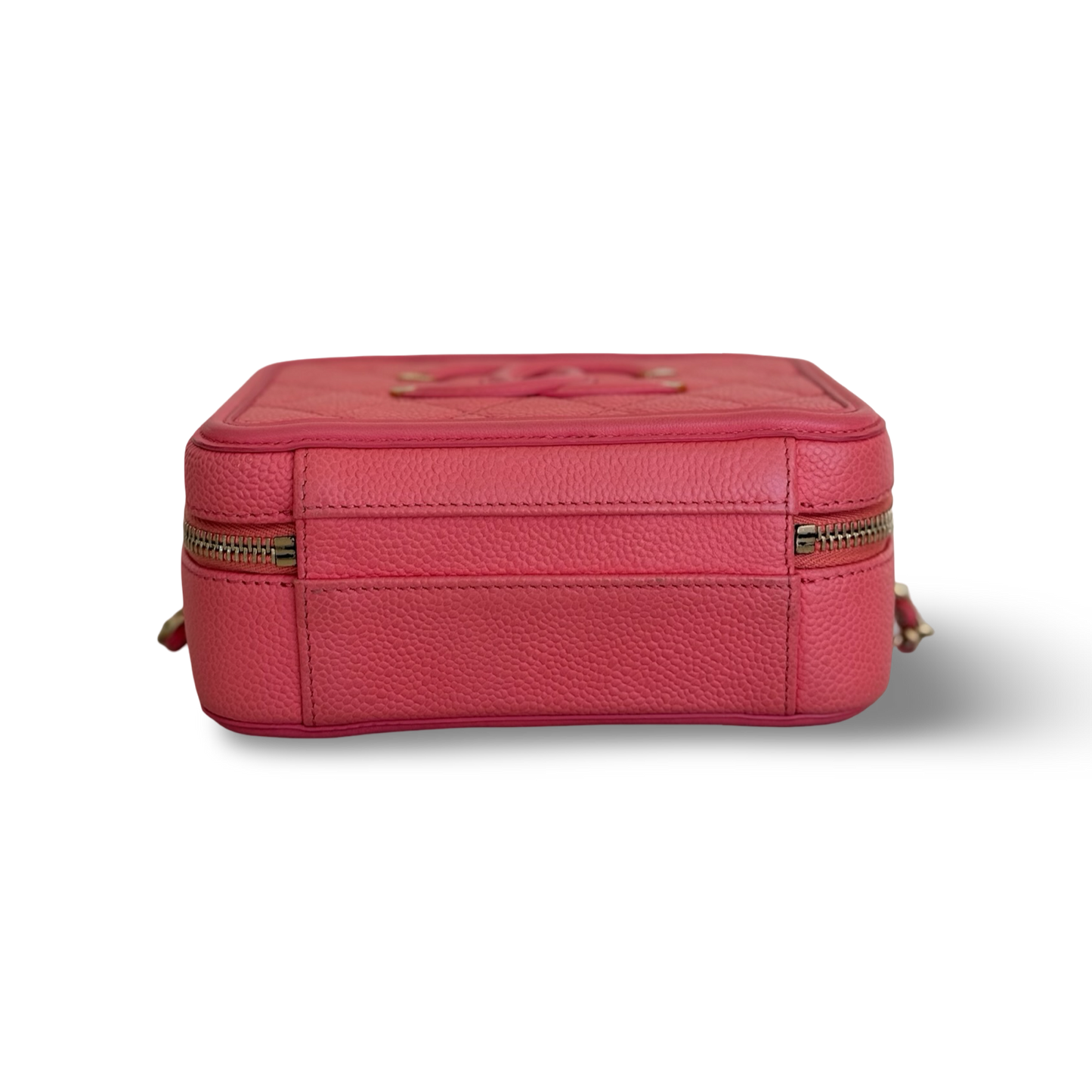 Chanel Quilted Caviar Small Vanity Case - GHW / Light Pink
