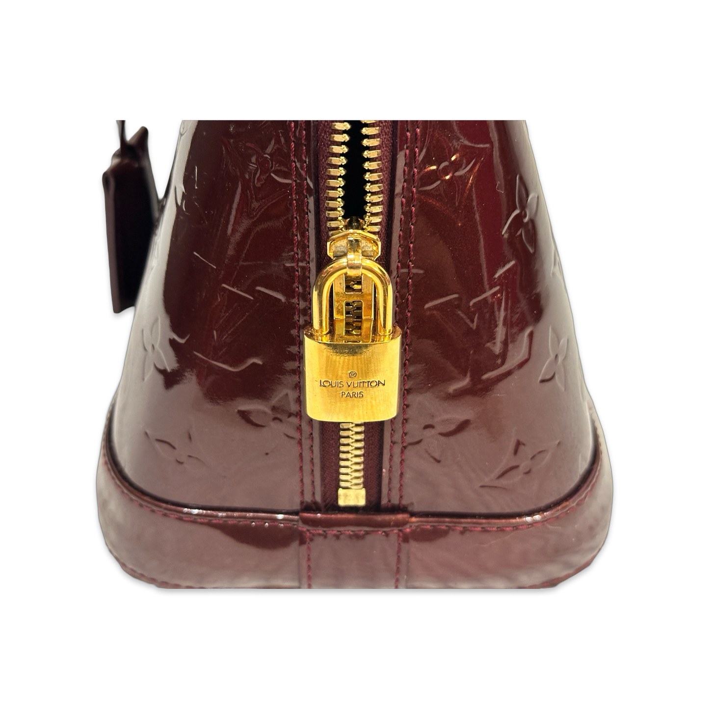 Louis Vuitton Patent MM Alma Bag Burgundy