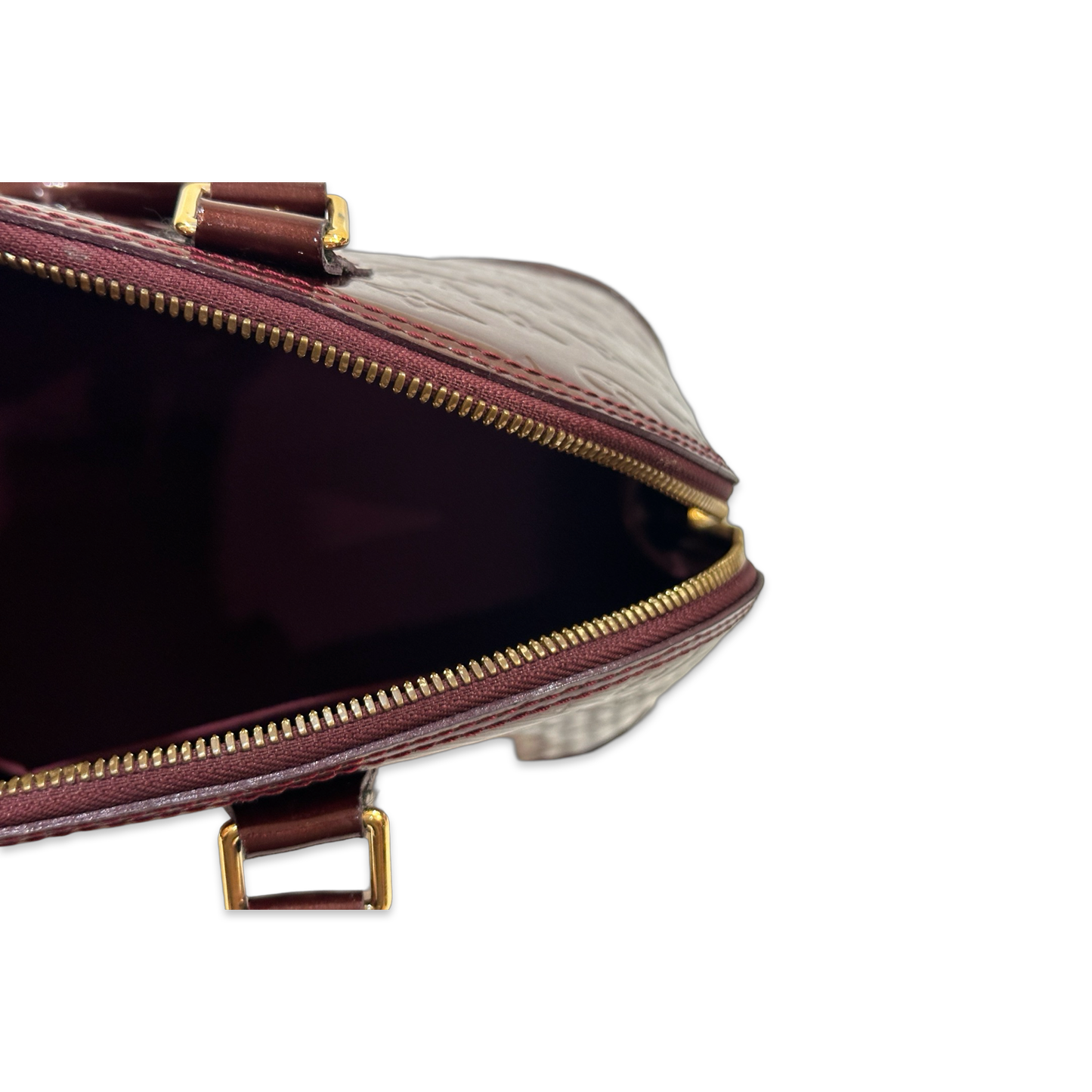 Louis Vuitton Patent MM Alma Bag Burgundy