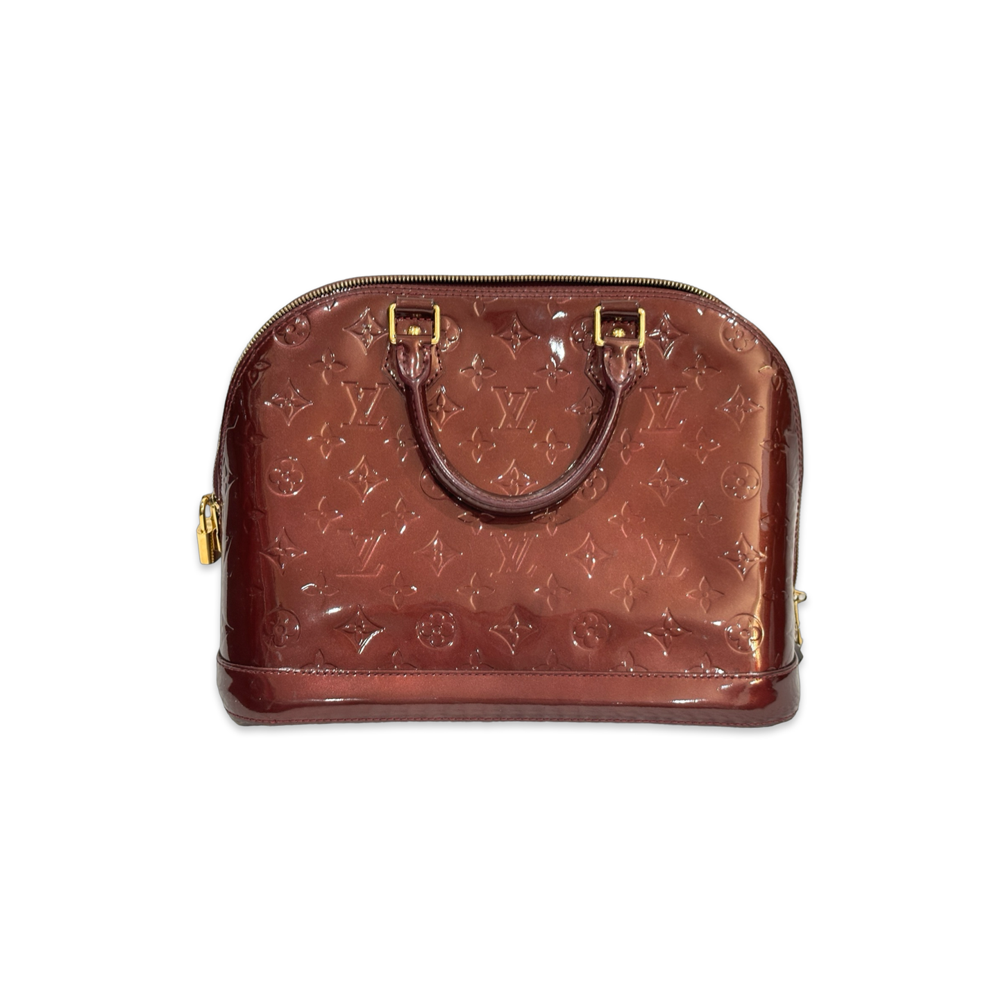 Louis Vuitton Patent MM Alma Bag Burgundy