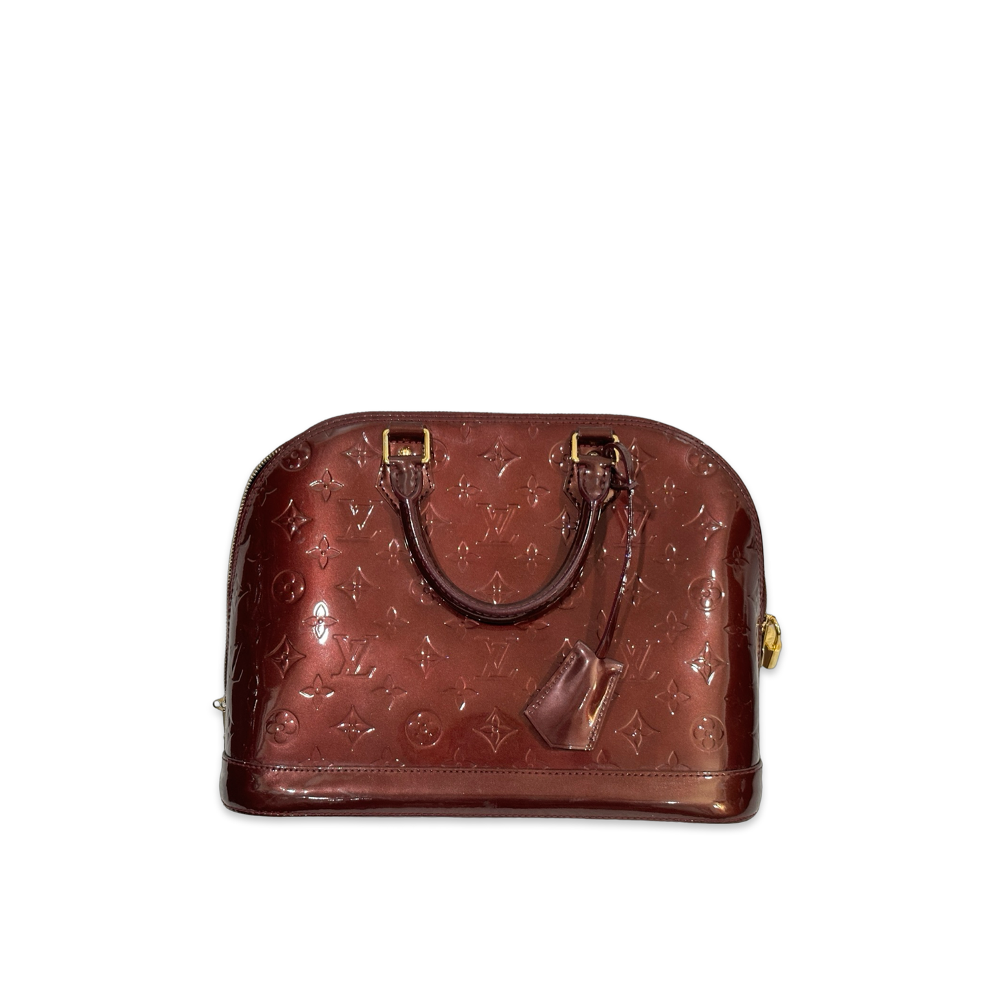 Louis Vuitton Patent MM Alma Bag Burgundy