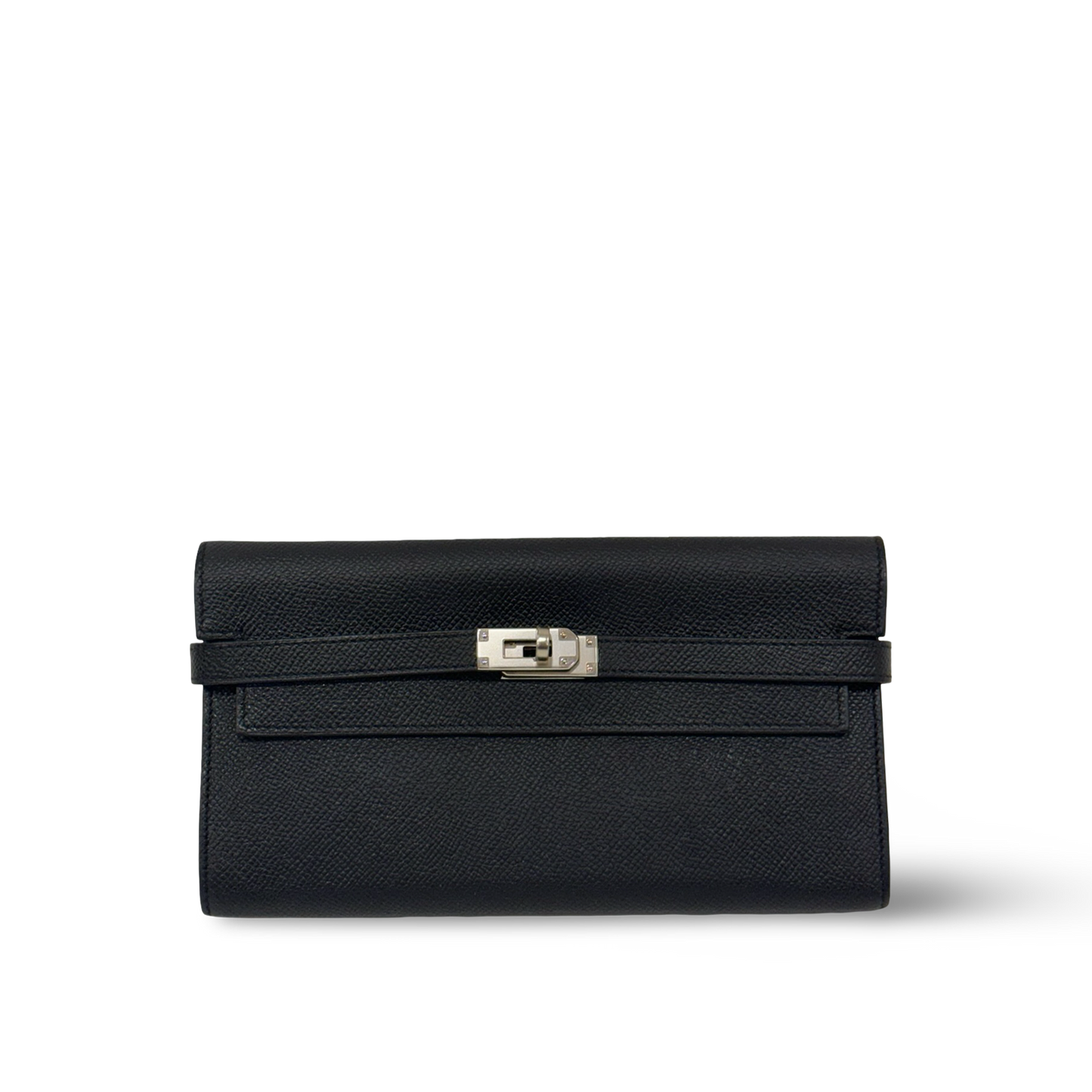 Hermes Epsom Kelly Long Wallet - SHW / Black