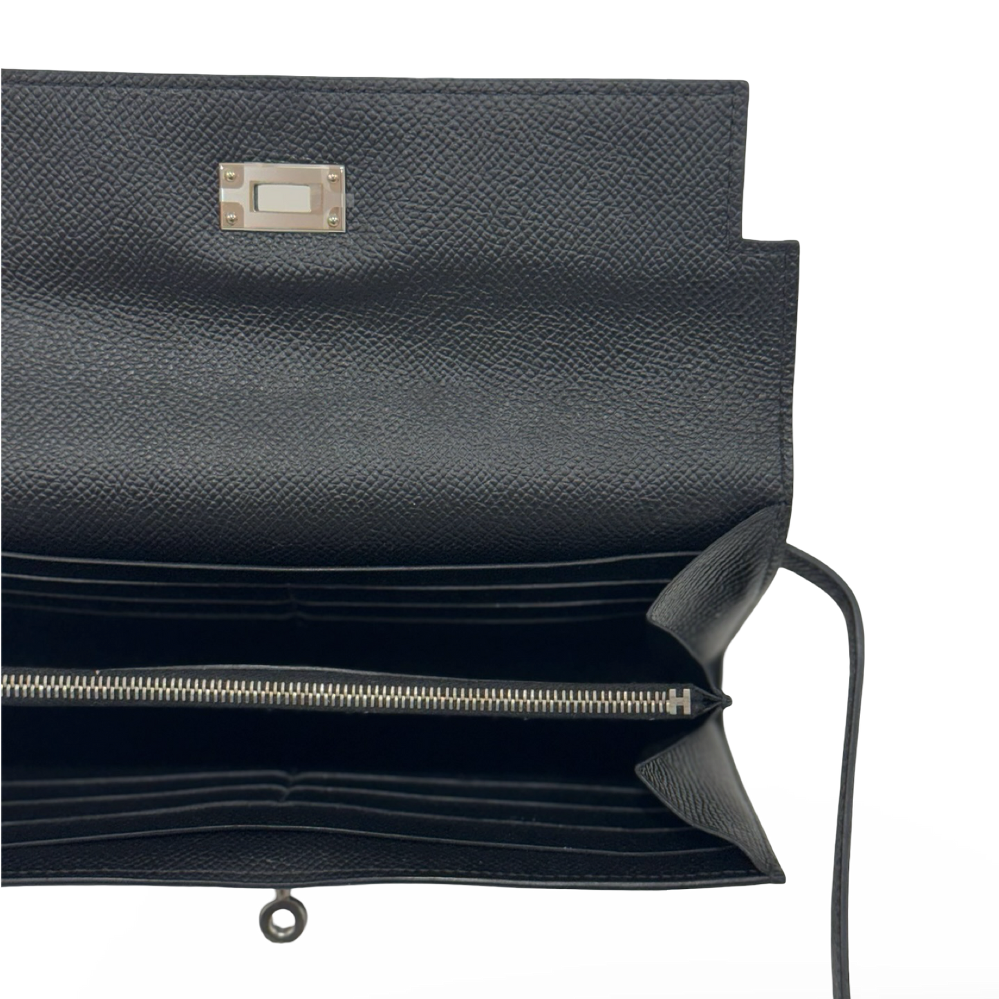 Hermes Epsom Kelly Long Wallet - SHW / Black