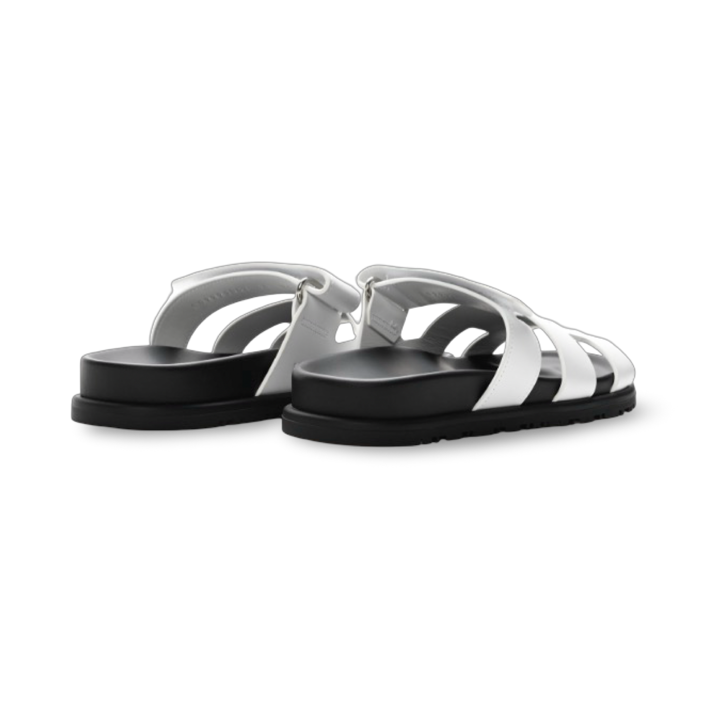 Hermes Calfskin Leather Chypre Sandals - White