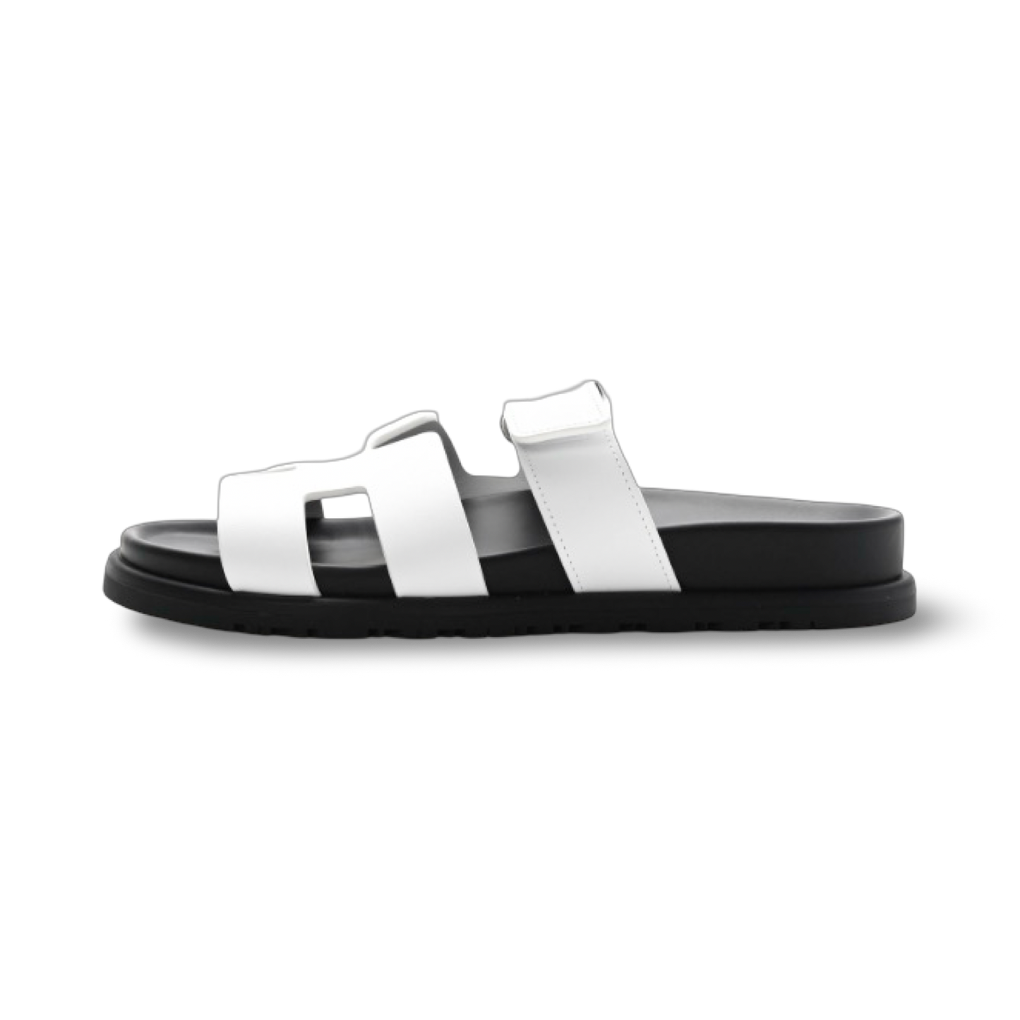 Hermes Calfskin Leather Chypre Sandals - White