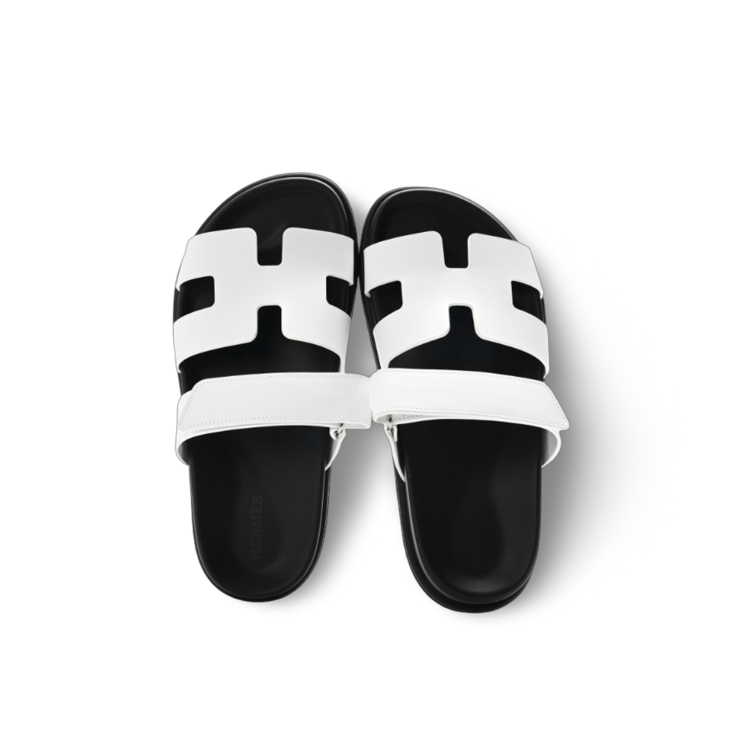 Hermes Calfskin Leather Chypre Sandals - White