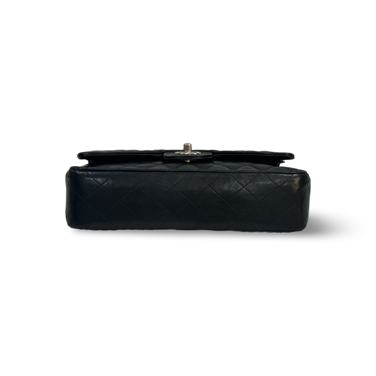 Chanel Classic Lambskin Medium Double Flap Bag - SHW / Black