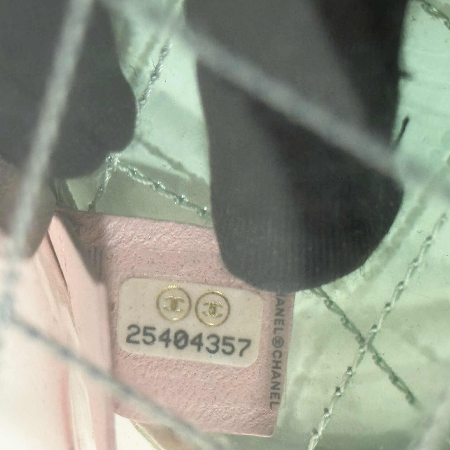 328 /1365 Chanel Quilted PVC Medium Splash Flap - SHW / Blue Pink