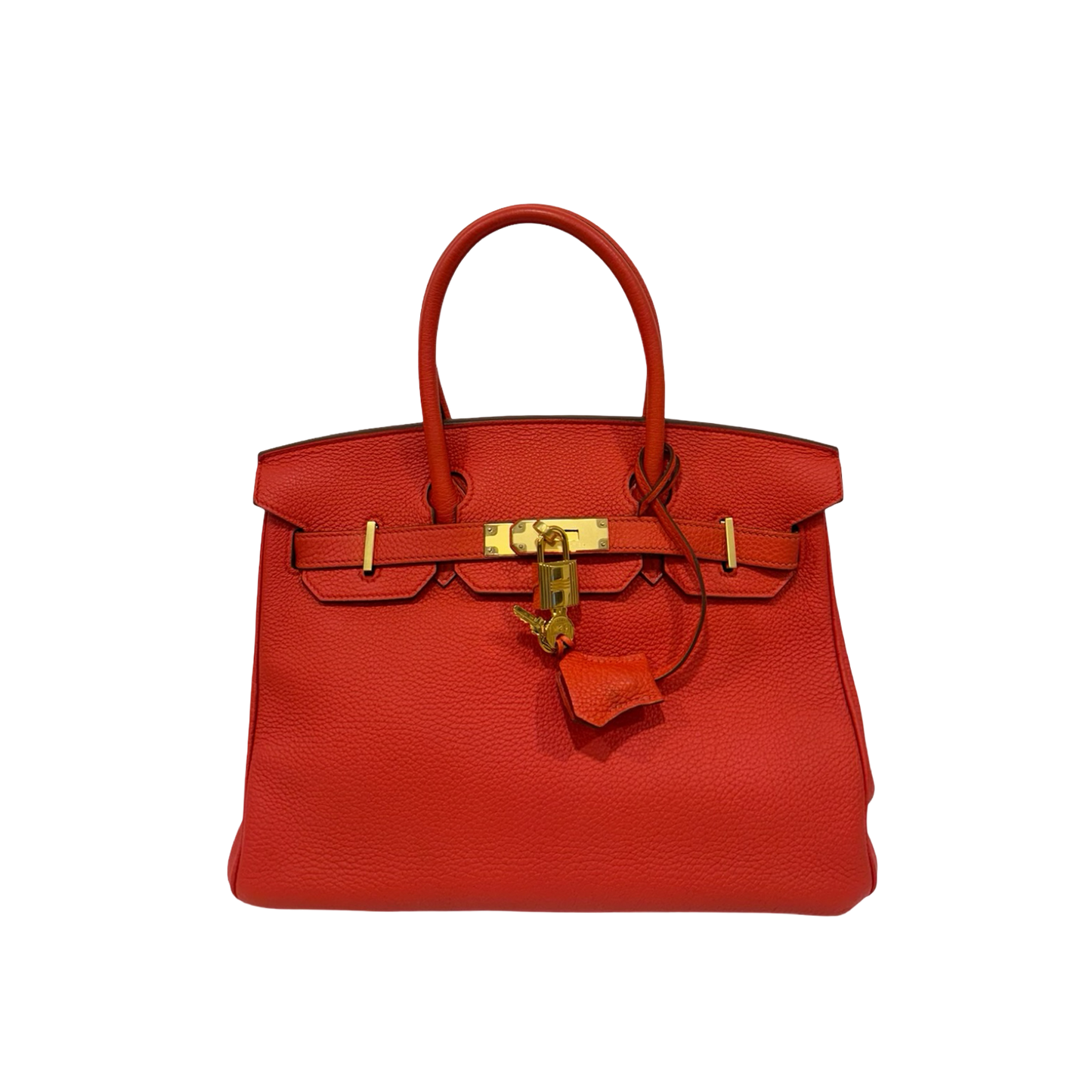 Hermes Togo 30 Birkin Bag - GHW / Red