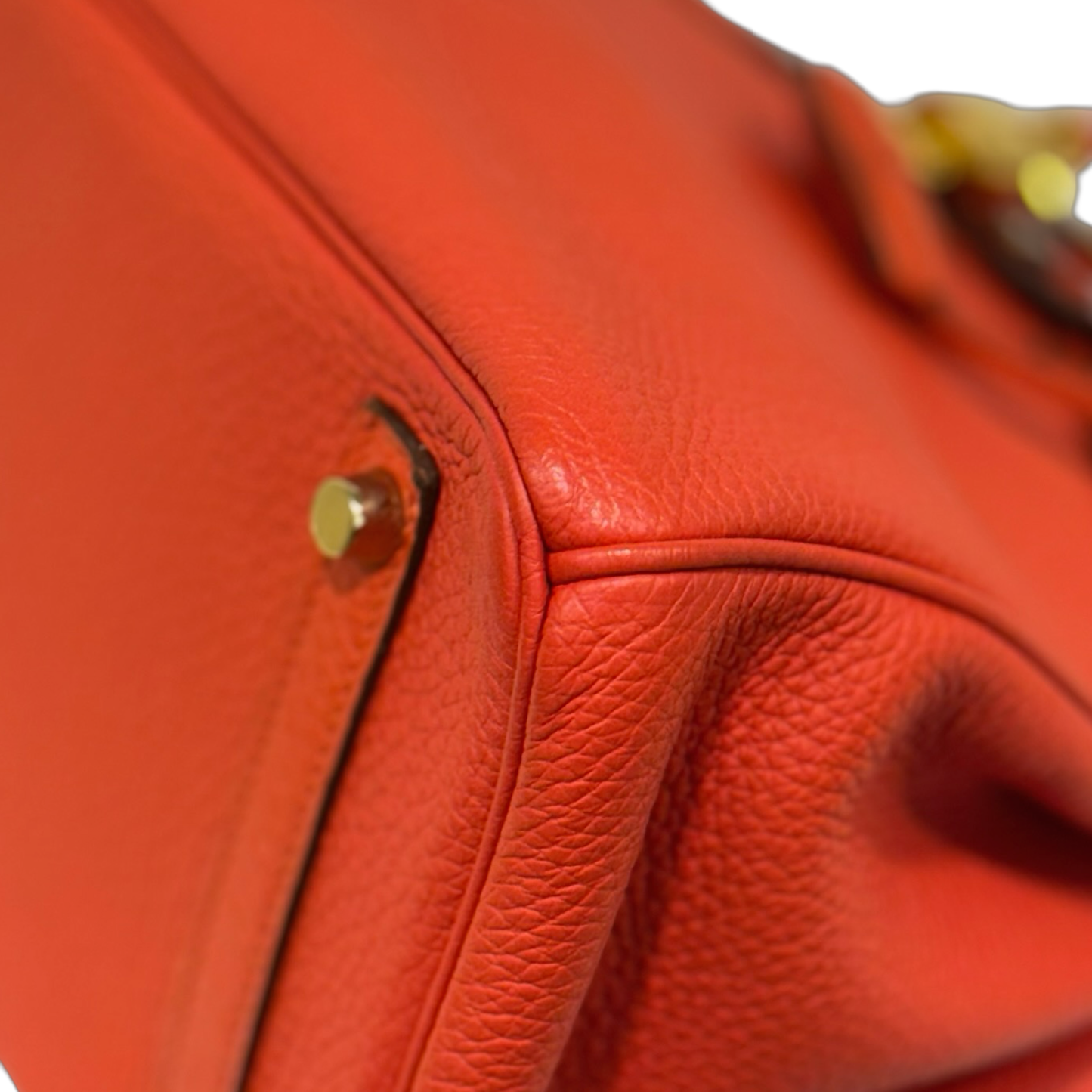 Hermes Togo 30 Birkin Bag - GHW / Red